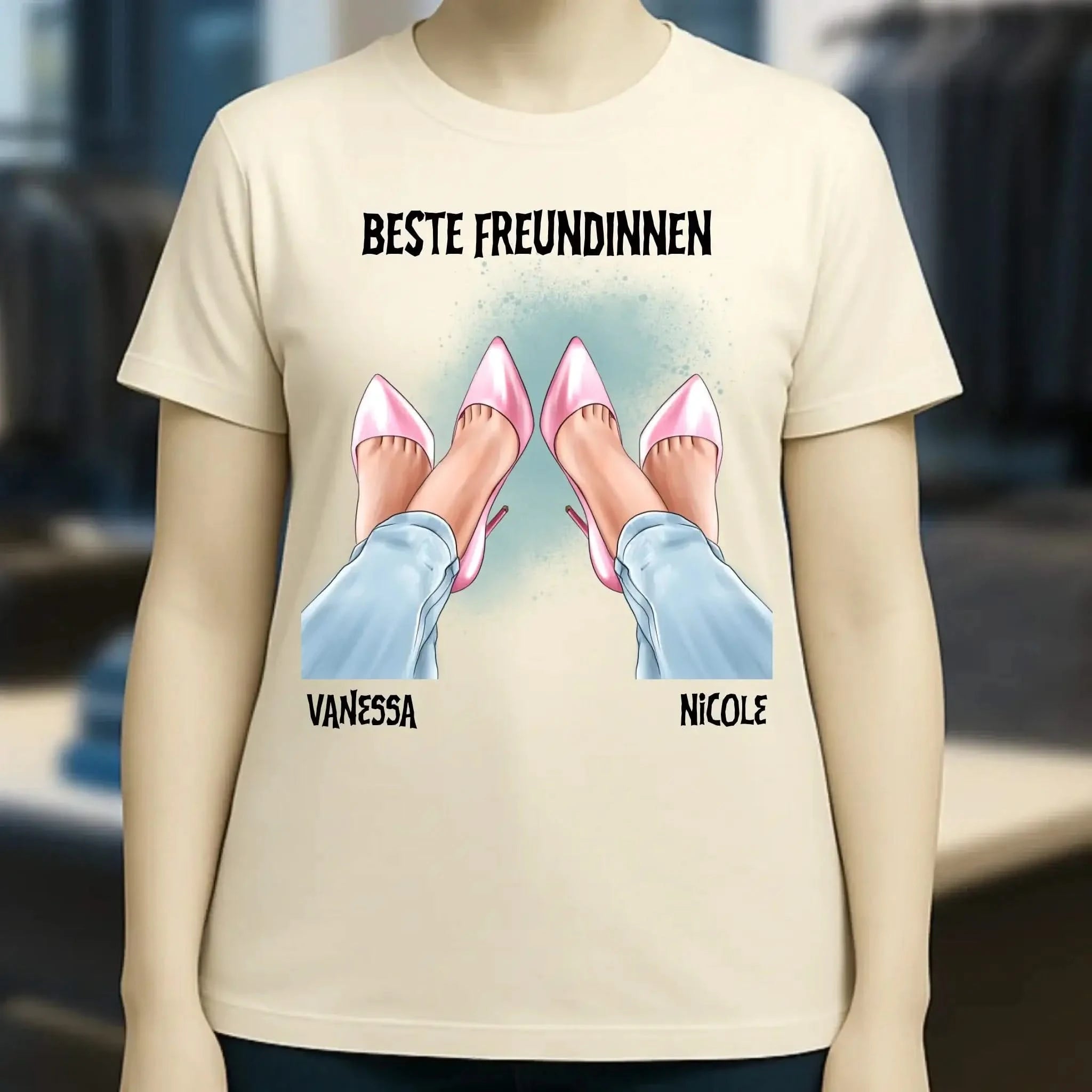 Beste Freundinnen Beine • Ladies Premium T-Shirt XS-2XL aus Bio-Baumwolle für Damen • Exklusivdesign • personalisiert