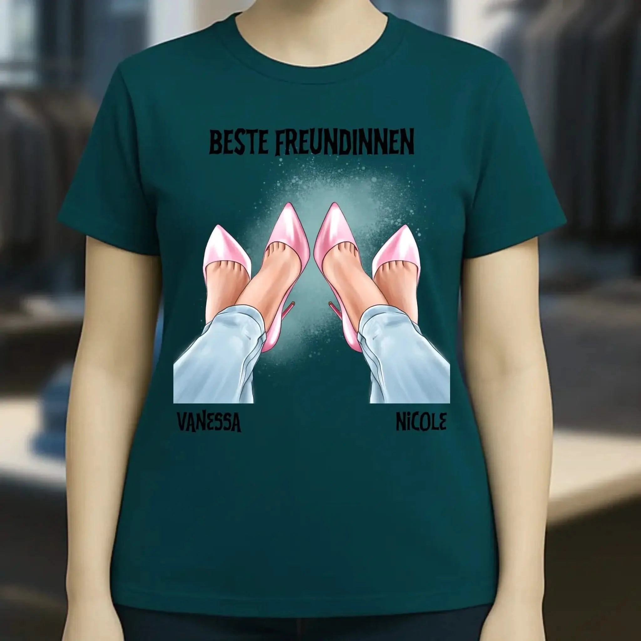 Beste Freundinnen Beine • Ladies Premium T-Shirt XS-2XL aus Bio-Baumwolle für Damen • Exklusivdesign • personalisiert
