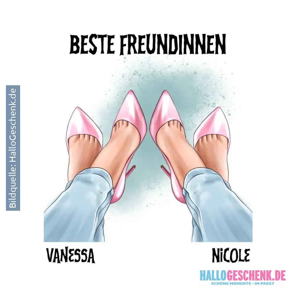 Beste Freundinnen Beine • Sticker 20x20 cm • personalisiert - ausgestanzter Sticker 20x20 cm (Aufkleber) / White