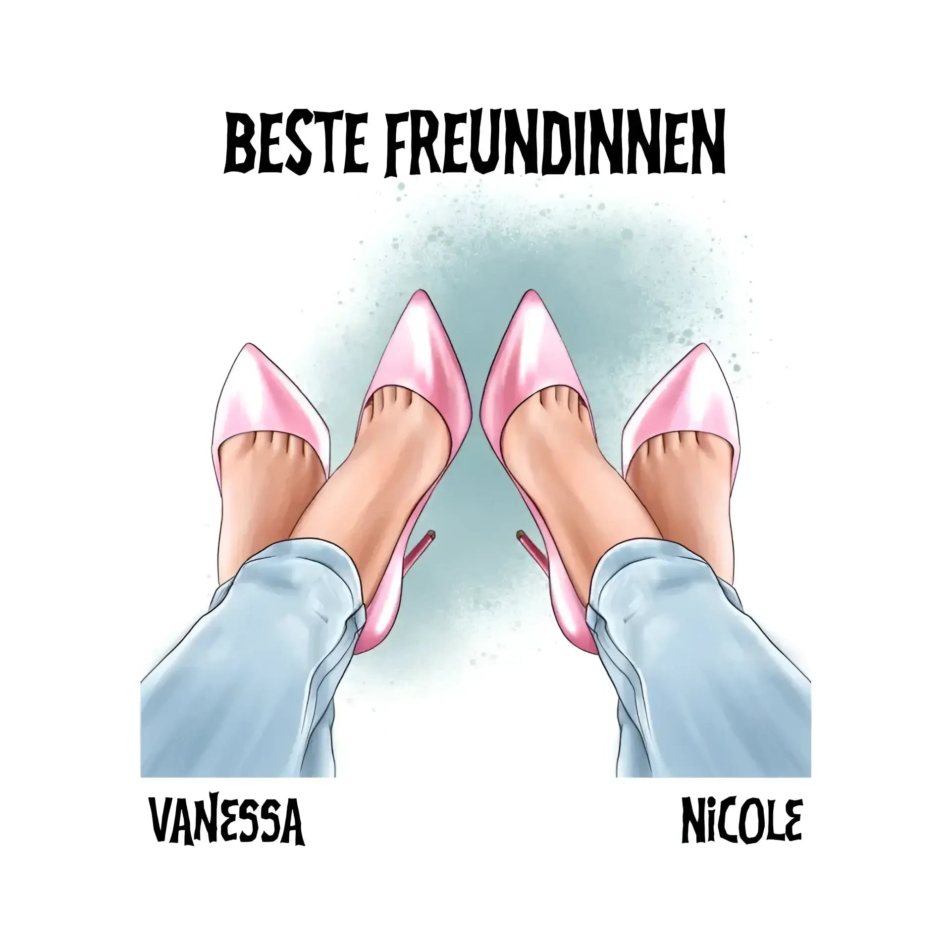 Beste Freundinnen Beine • Sticker 20x20 cm • personalisiert - ausgestanzter Sticker 20x20 cm (Aufkleber) / White
