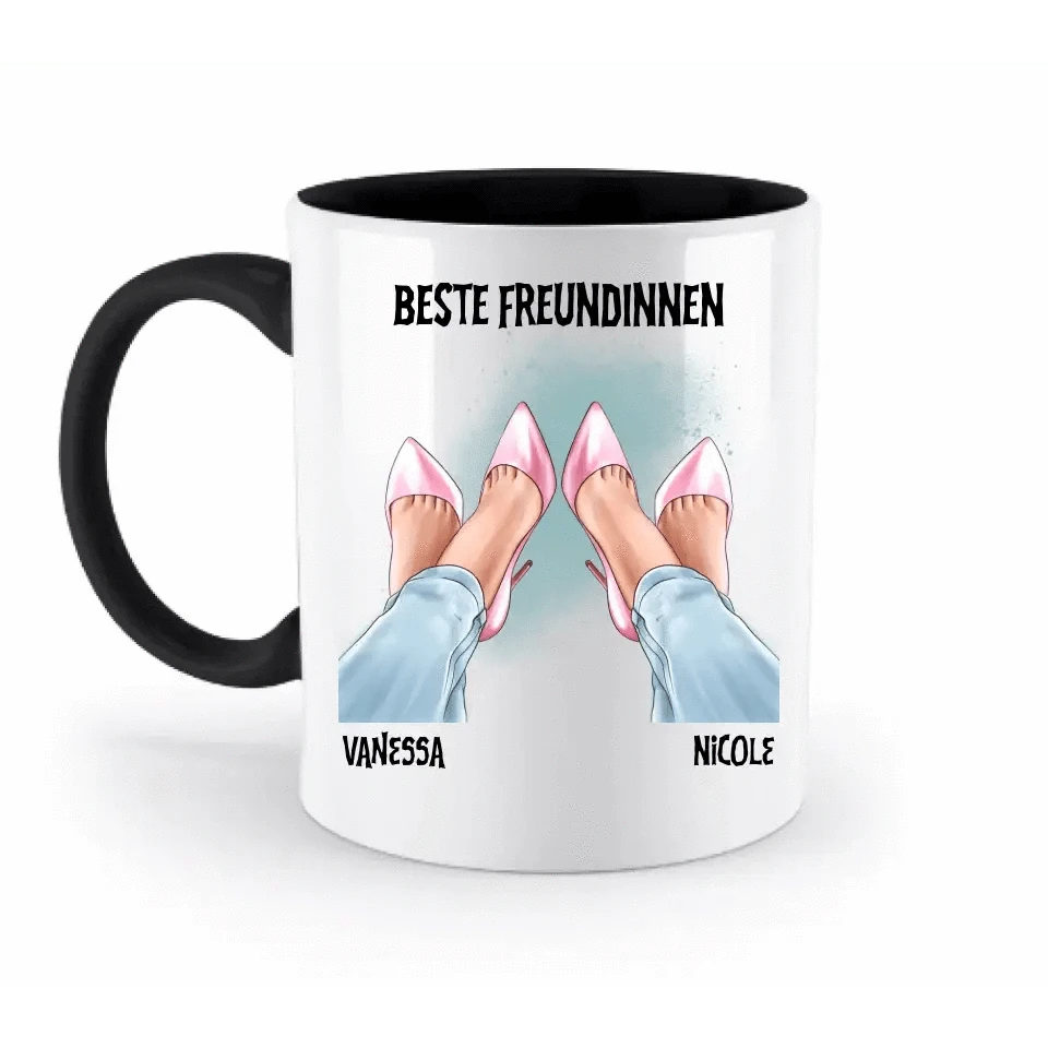 Beste Freundinnen Beine • zweifarbige Tasse • Exklusivdesign • personalisiert