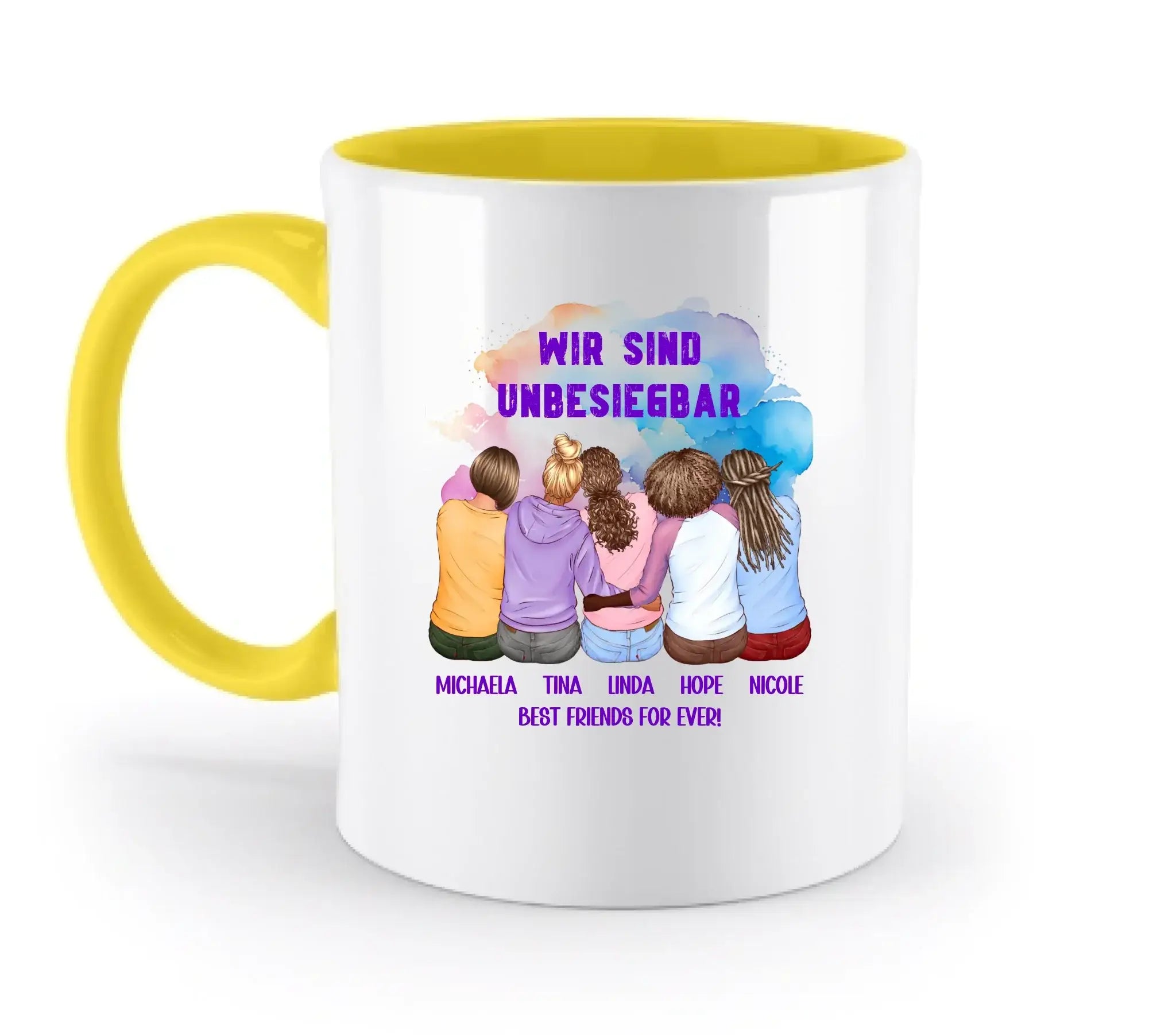 Besties: 2-5 Freundinnen • mehrere Artikel • ’Statement-Collection’ • Wunschtext • personalisierte Figuren - Tassen