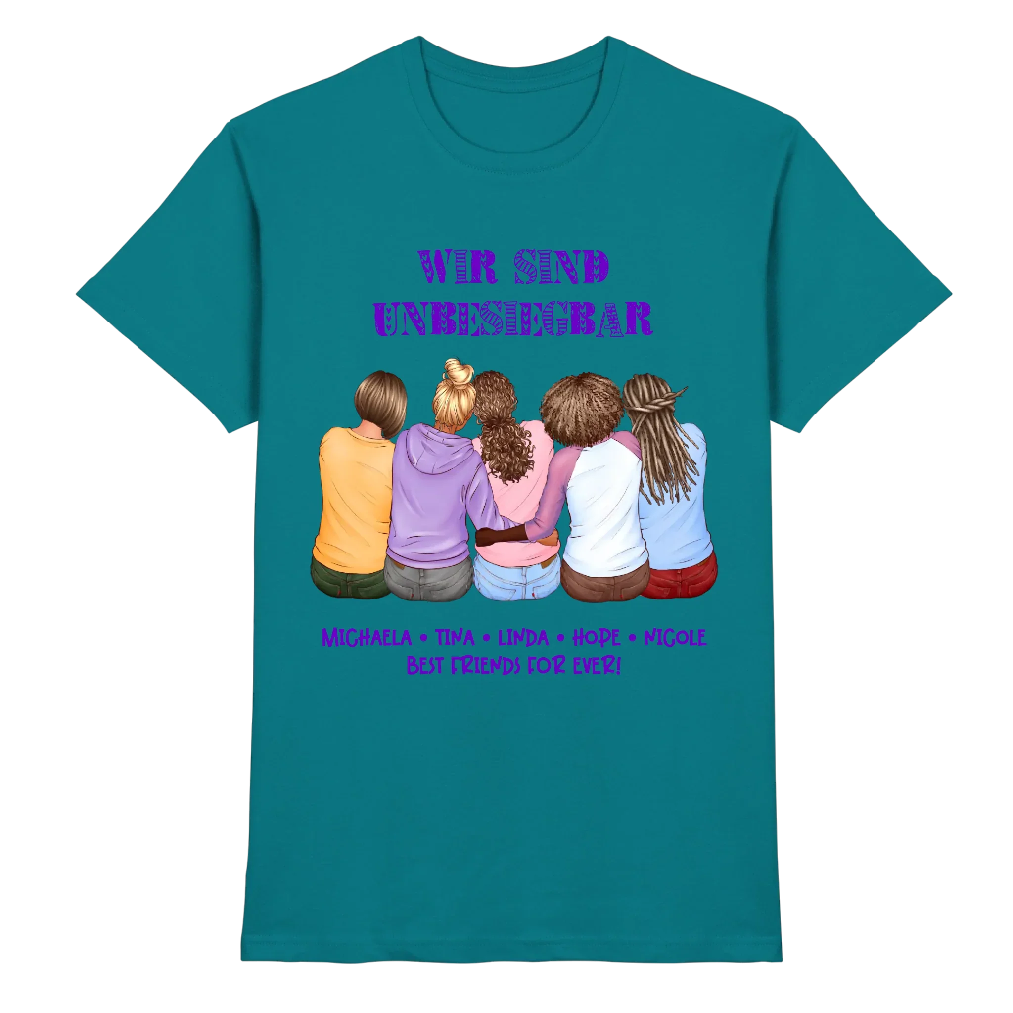 Besties: 2-5 Freundinnen • mehrere Artikel • ’Statement-Collection’ • Wunschtext • personalisierte Figuren - Premium