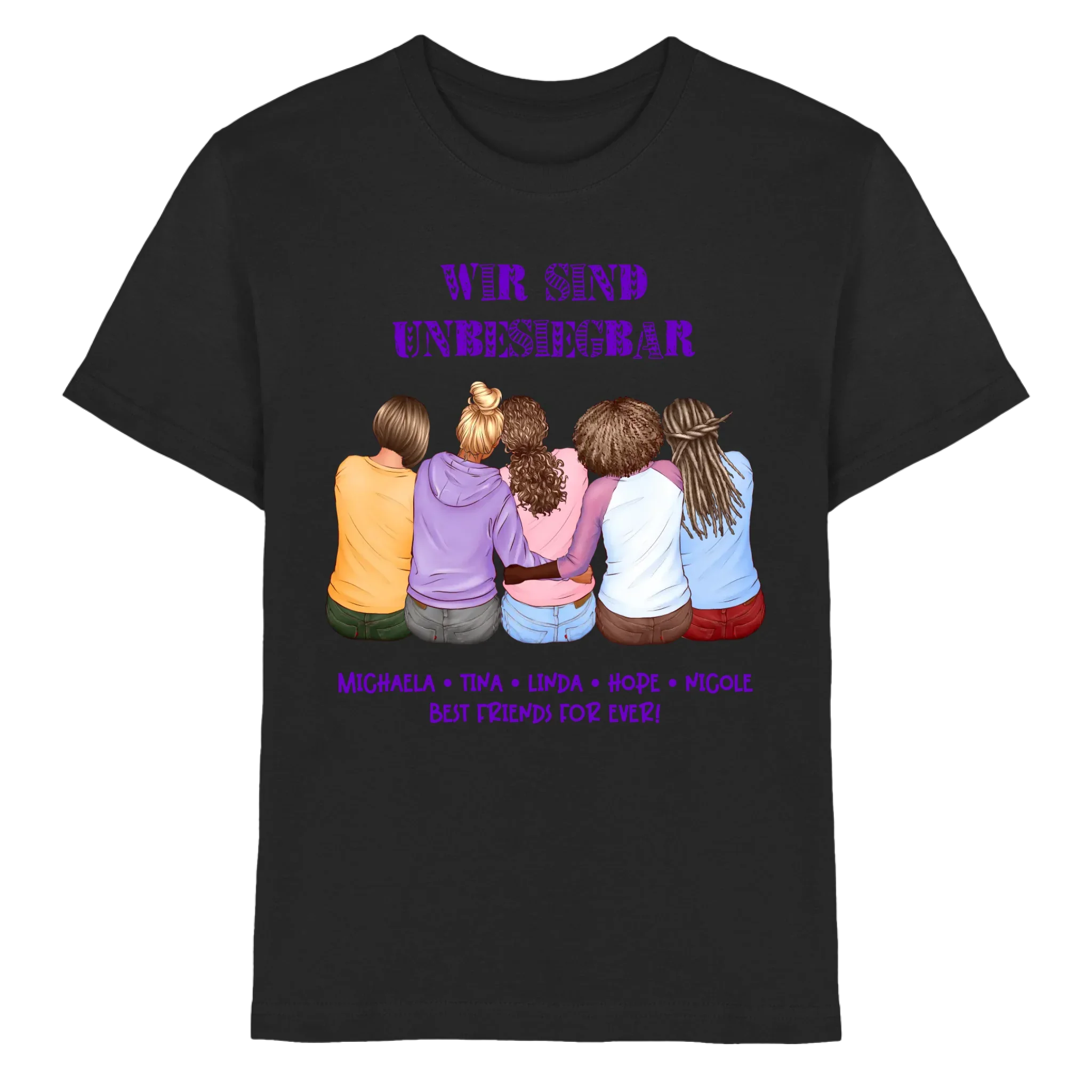 Besties: 2-5 Freundinnen • mehrere Artikel • ’Statement-Collection’ • Wunschtext • personalisierte Figuren - Premium