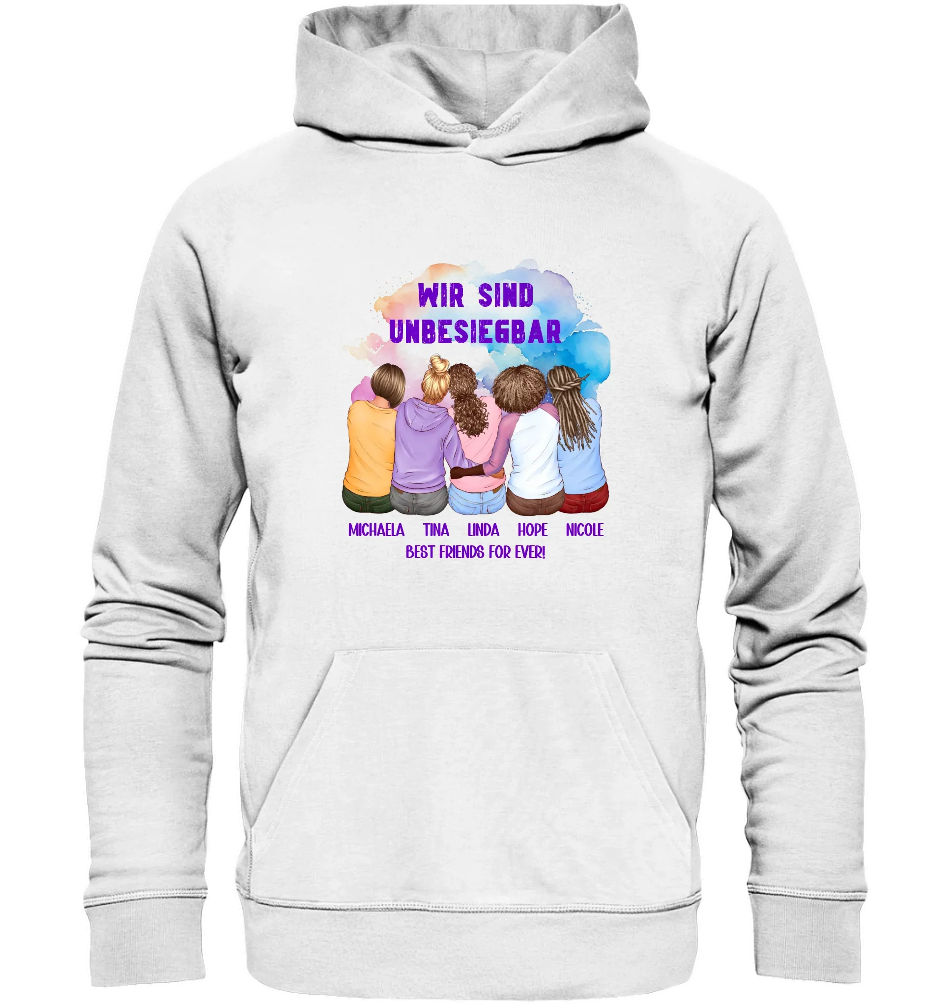 Besties: 2-5 Freundinnen • mehrere Artikel • ’Statement-Collection’ • Wunschtext • personalisierte Figuren - Unisex