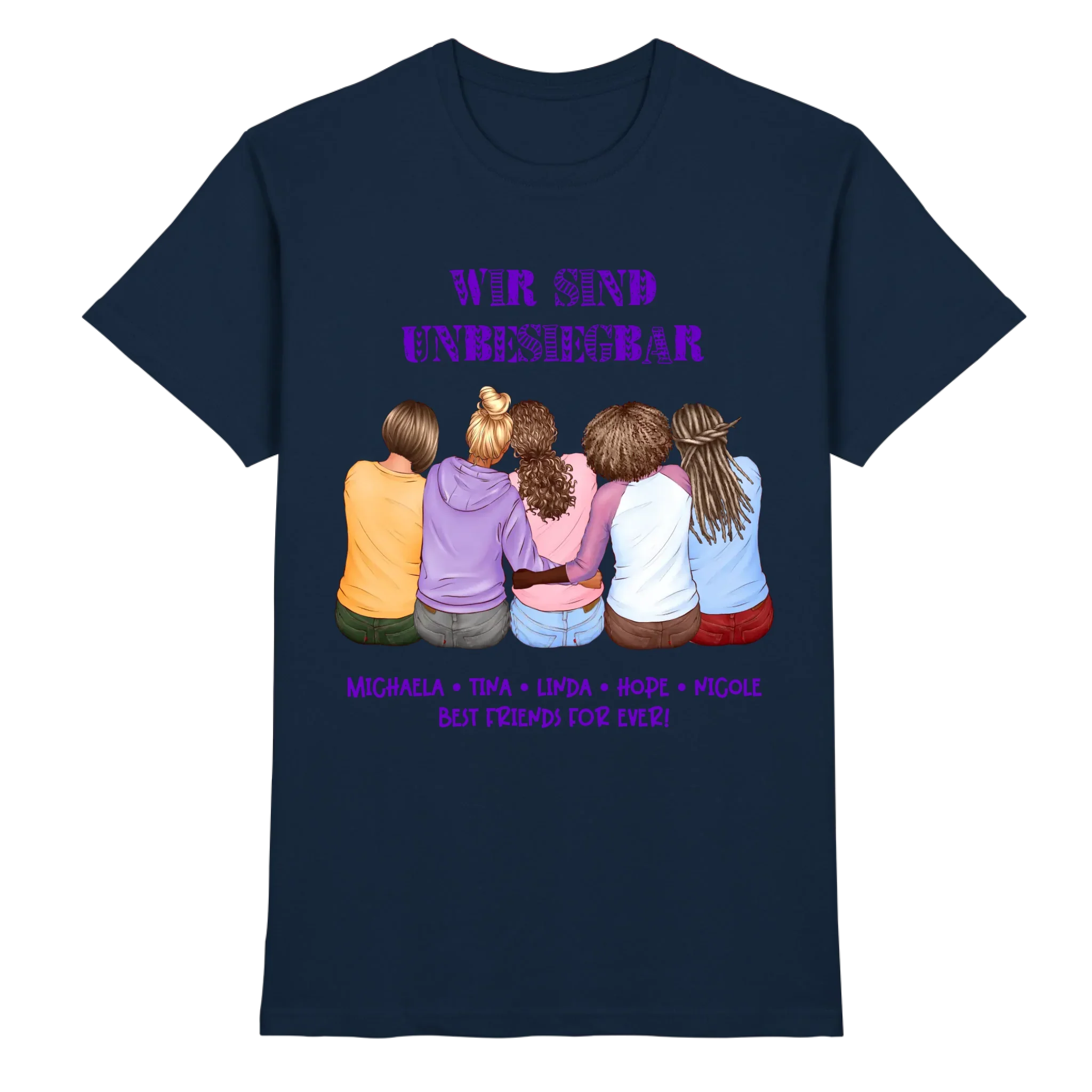 Besties: 2-5 Freundinnen • mehrere Artikel • ’Statement-Collection’ • Wunschtext • personalisierte Figuren - Premium