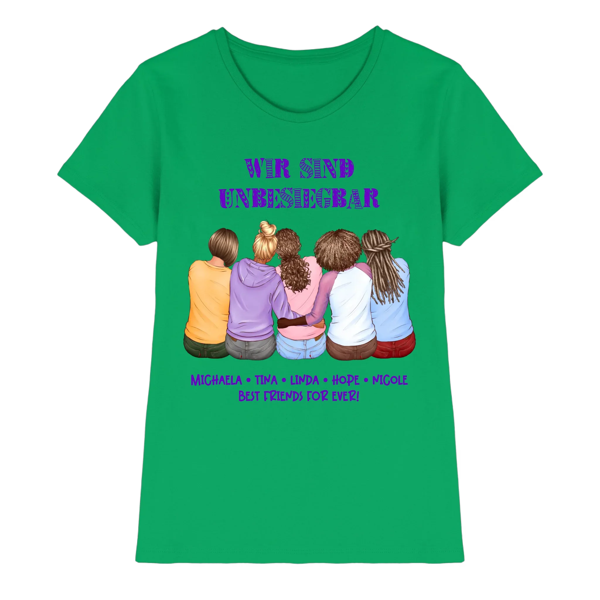 Besties: 2-5 Freundinnen • mehrere Artikel • ’Statement-Collection’ • Wunschtext • personalisierte Figuren - Premium