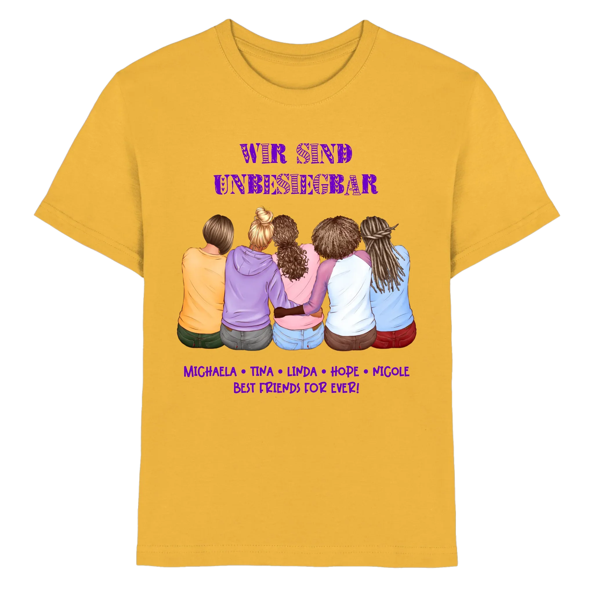 Besties: 2-5 Freundinnen • mehrere Artikel • ’Statement-Collection’ • Wunschtext • personalisierte Figuren - Premium