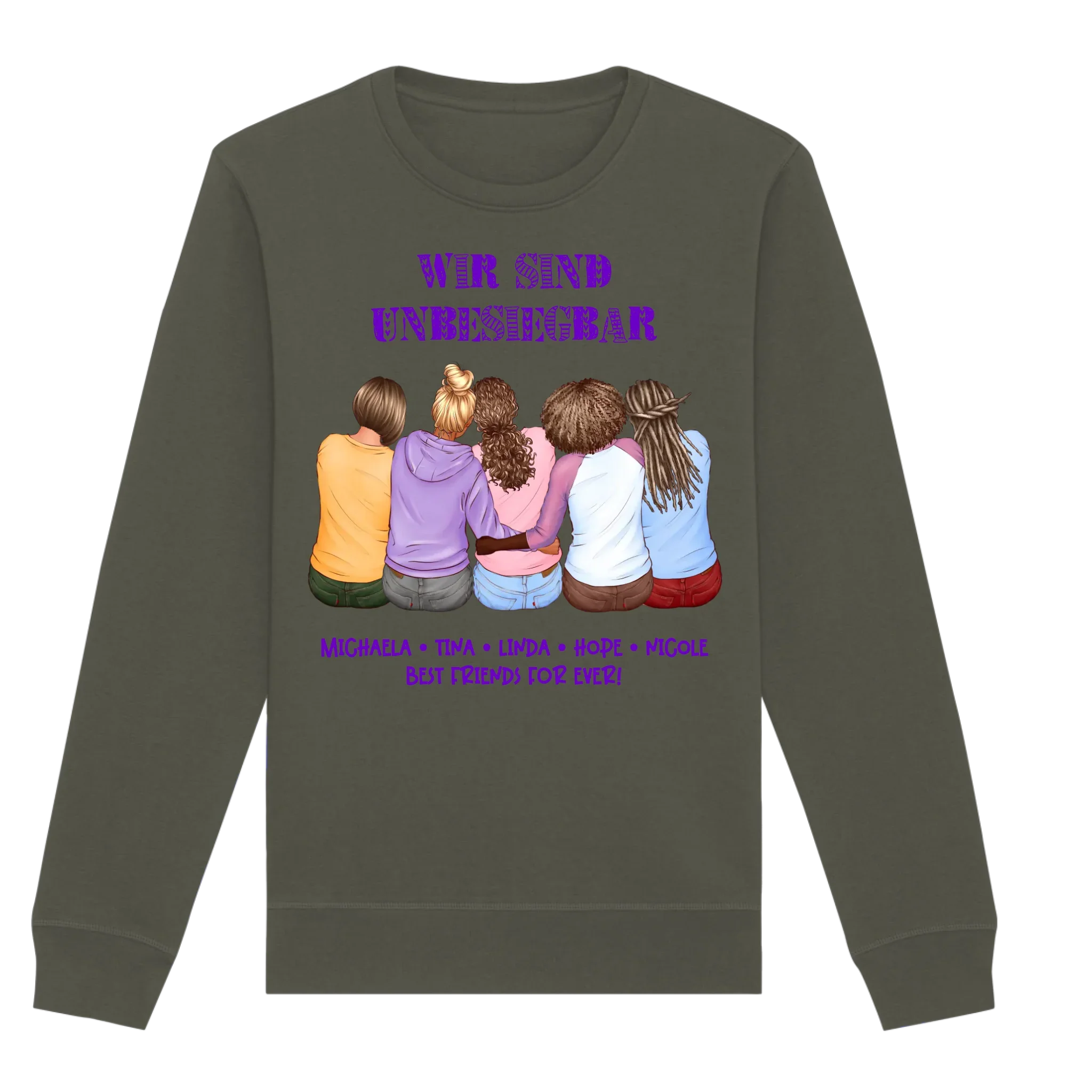 Besties: 2-5 Freundinnen • mehrere Artikel • ’Statement-Collection’ • Wunschtext • personalisierte Figuren - Unisex