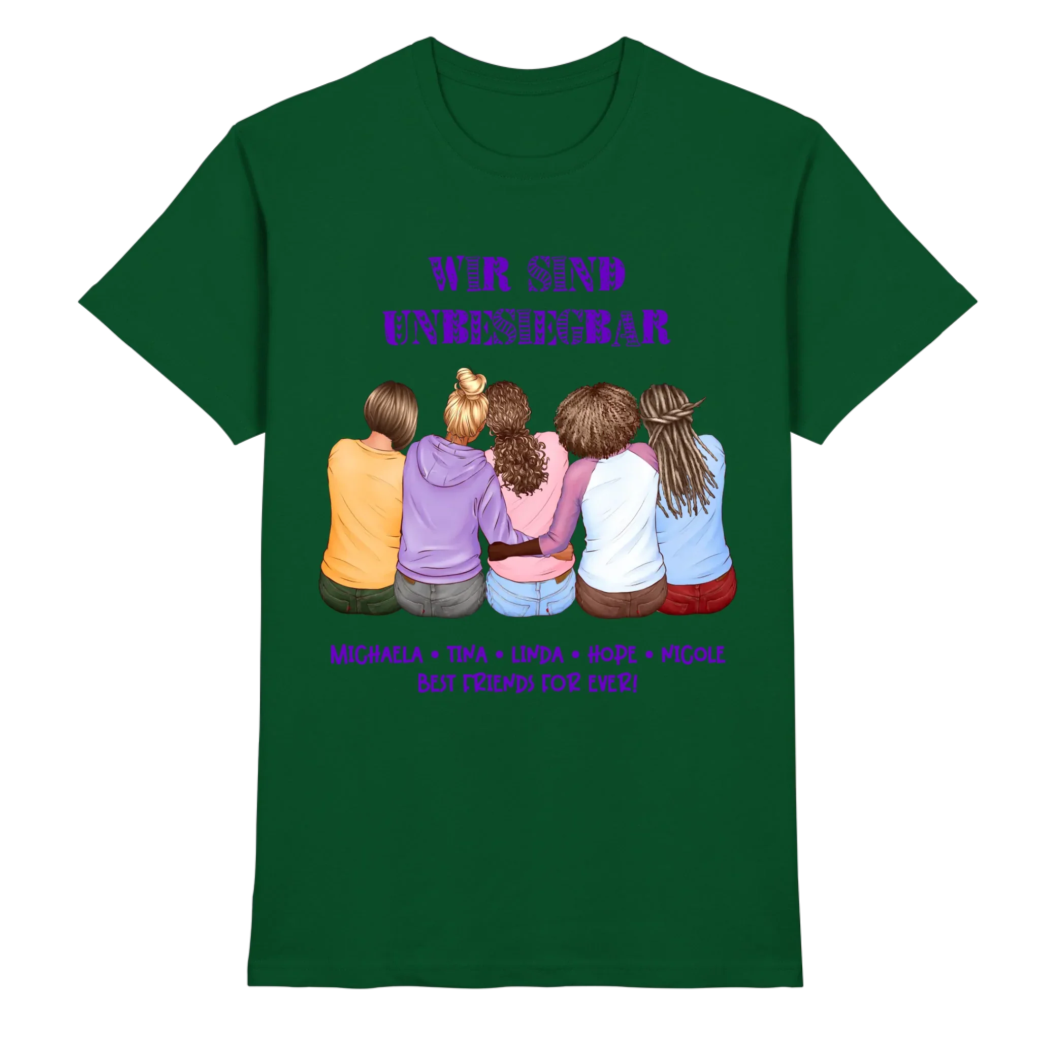 Besties: 2-5 Freundinnen • mehrere Artikel • ’Statement-Collection’ • Wunschtext • personalisierte Figuren - Premium