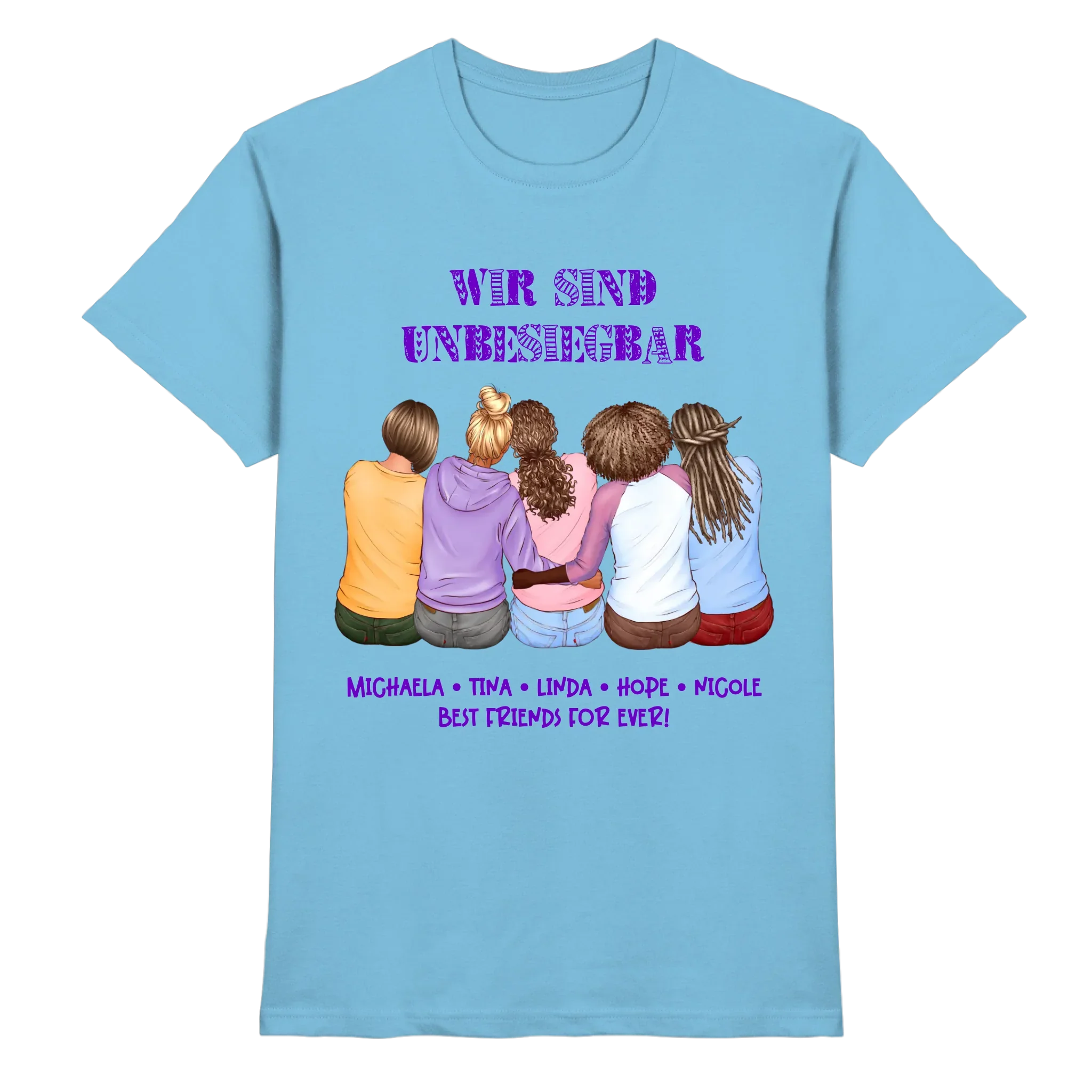 Besties: 2-5 Freundinnen • mehrere Artikel • ’Statement-Collection’ • Wunschtext • personalisierte Figuren - Premium