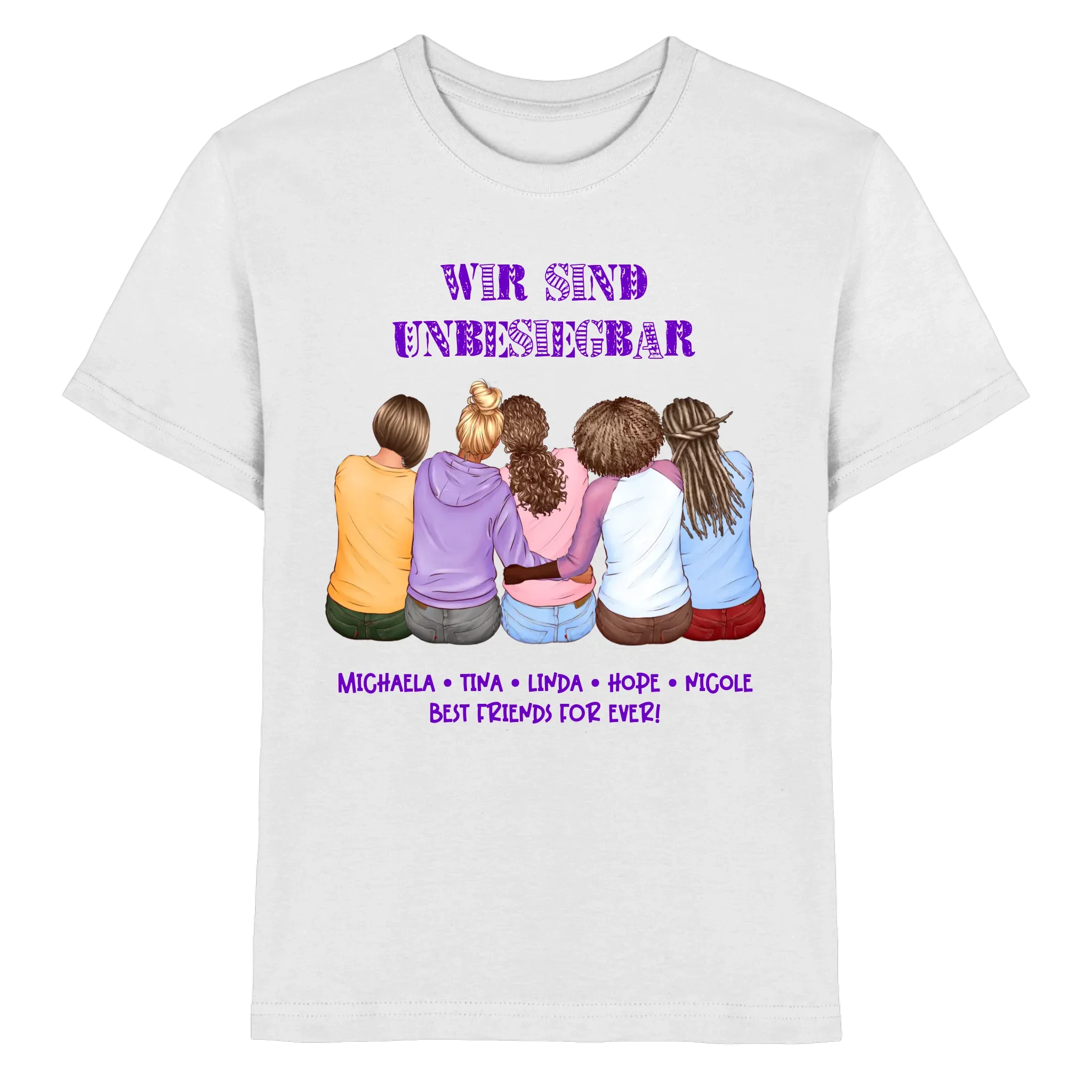 Besties: 2-5 Freundinnen • mehrere Artikel • ’Statement-Collection’ • Wunschtext • personalisierte Figuren - Premium