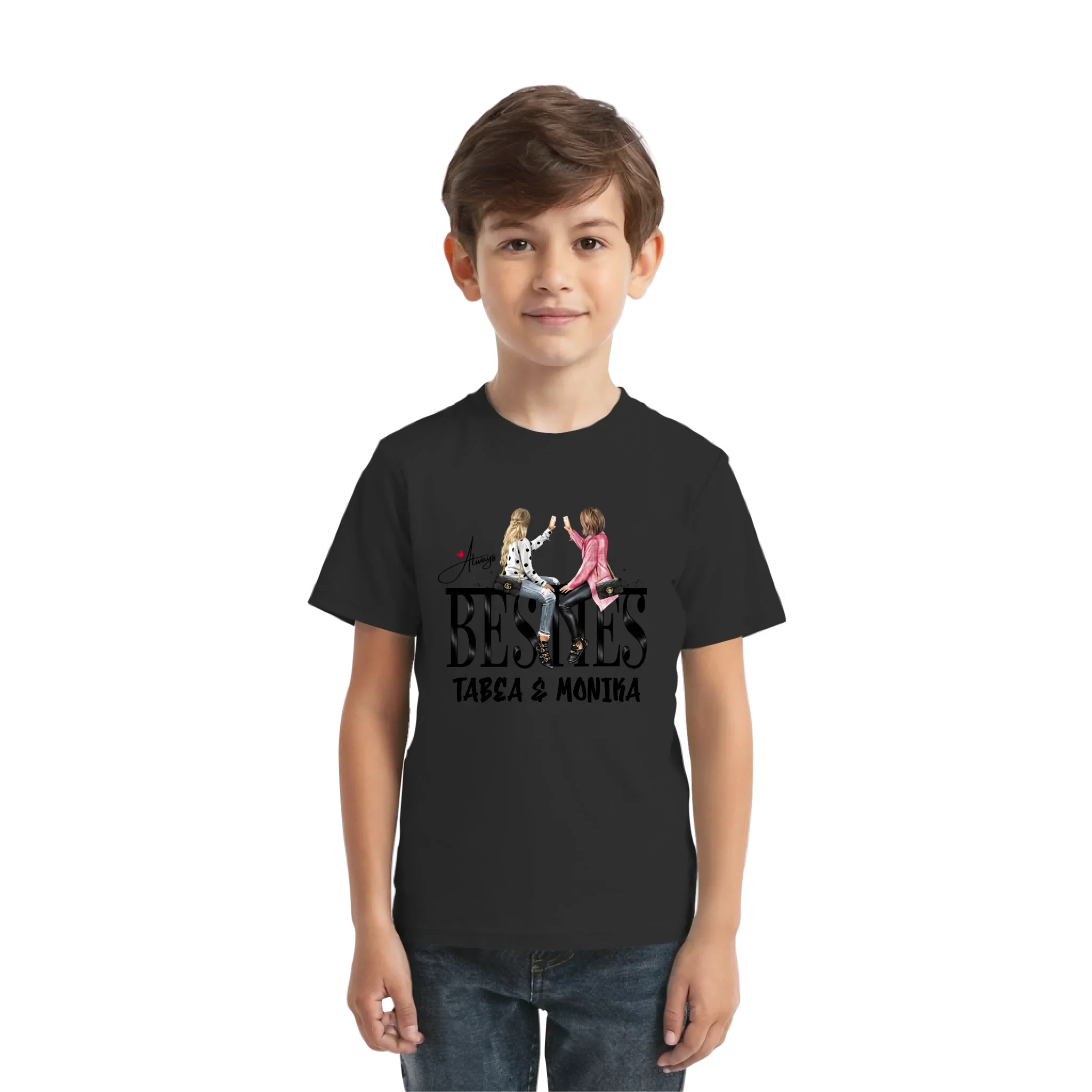 Besties: Girls on Text • mehrere Artikel • ’Statement-Collection’ • Wunschtext • personalisierte Figuren