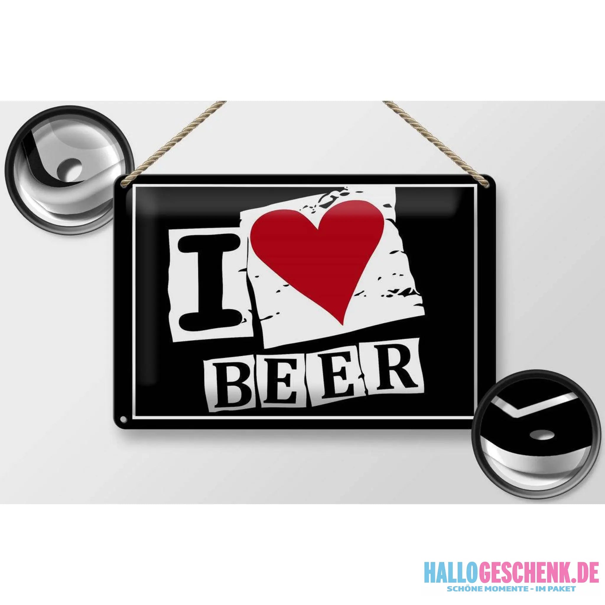 Blechschild 30x20cm Bier I Love Beer
