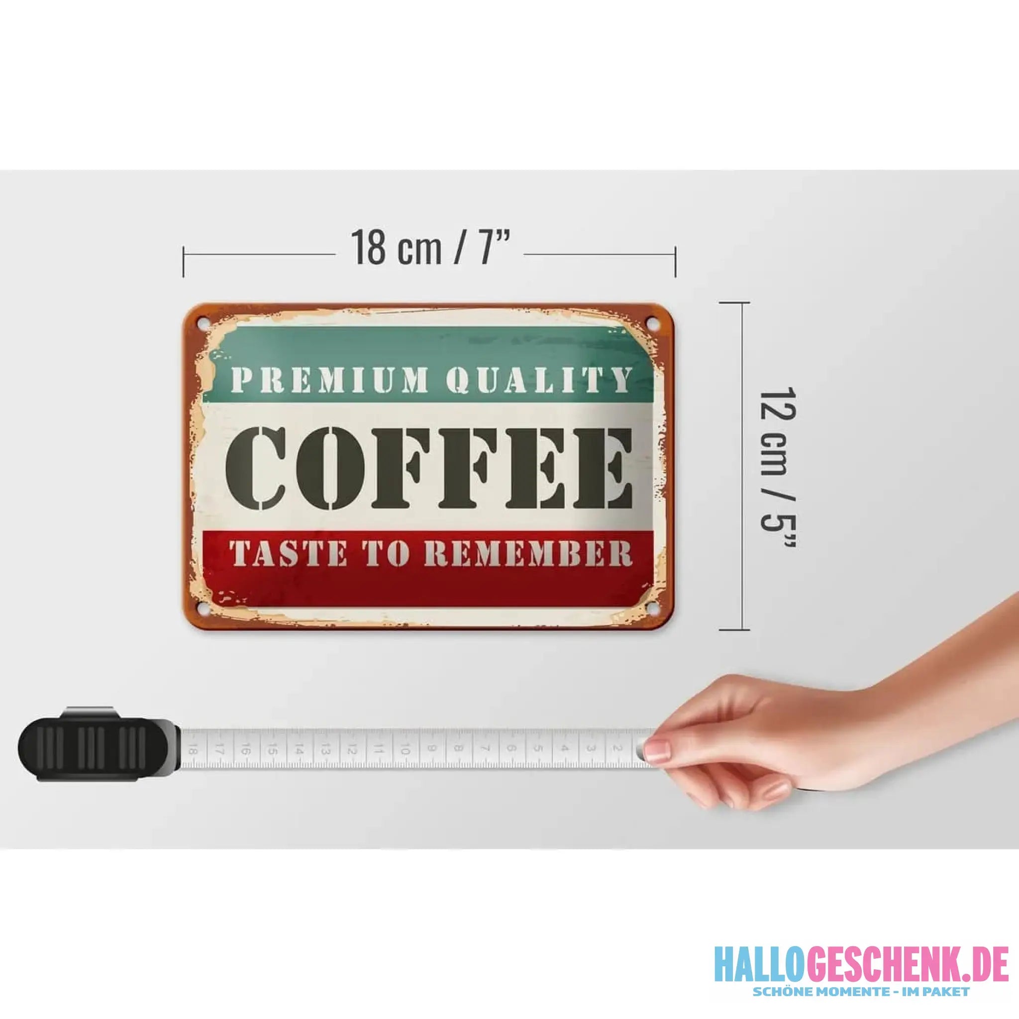 Blechschild Retro 18x12cm Premium Quality Coffee Kaffee Dekoration
