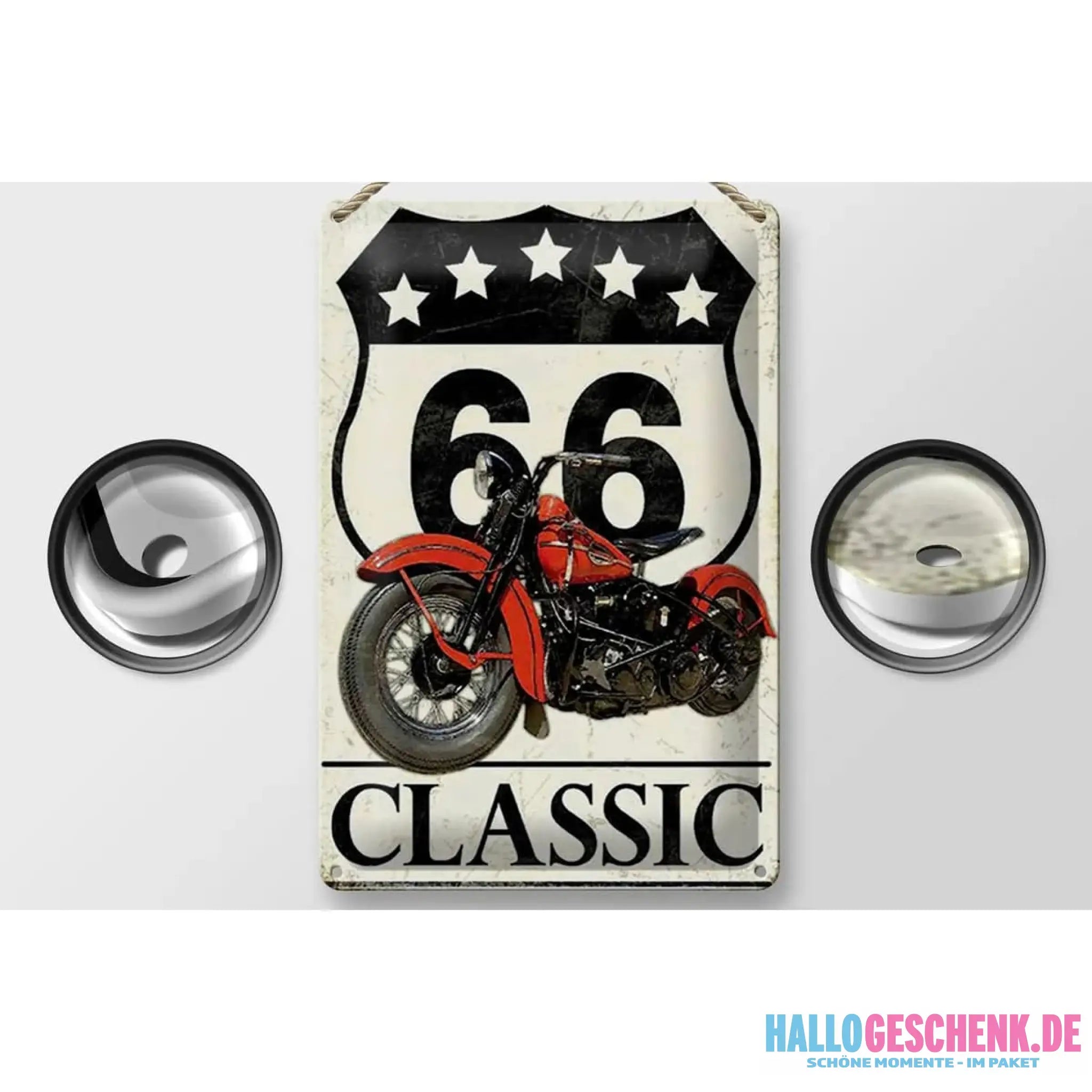 Blechschild Retro 20x30cm Motorrad classic 66 5 Sterne