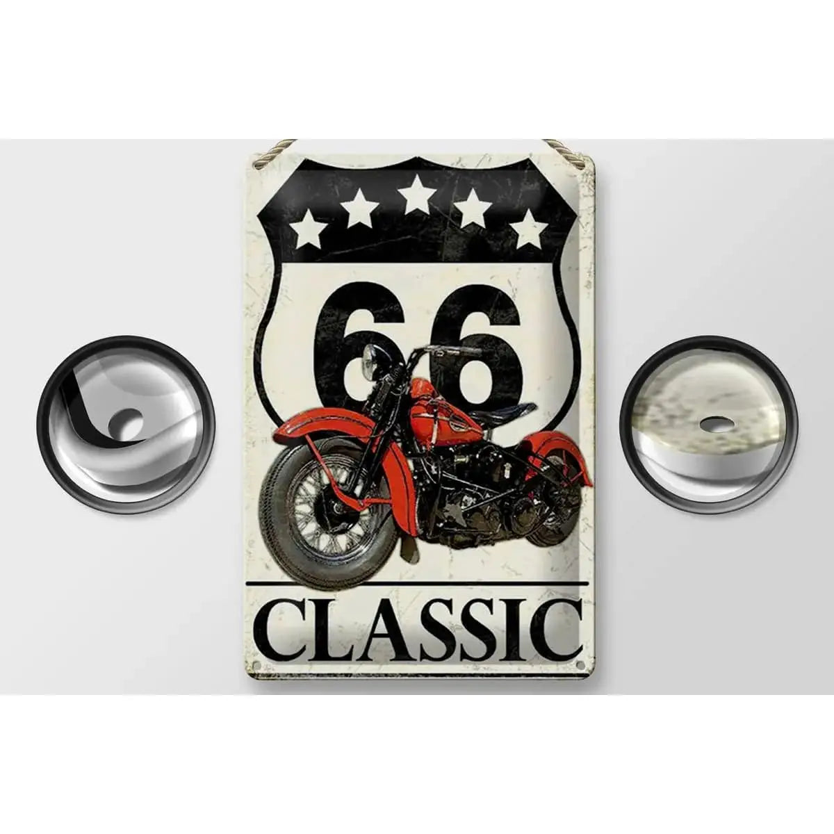 Blechschild Retro 20x30cm Motorrad classic 66 5 Sterne