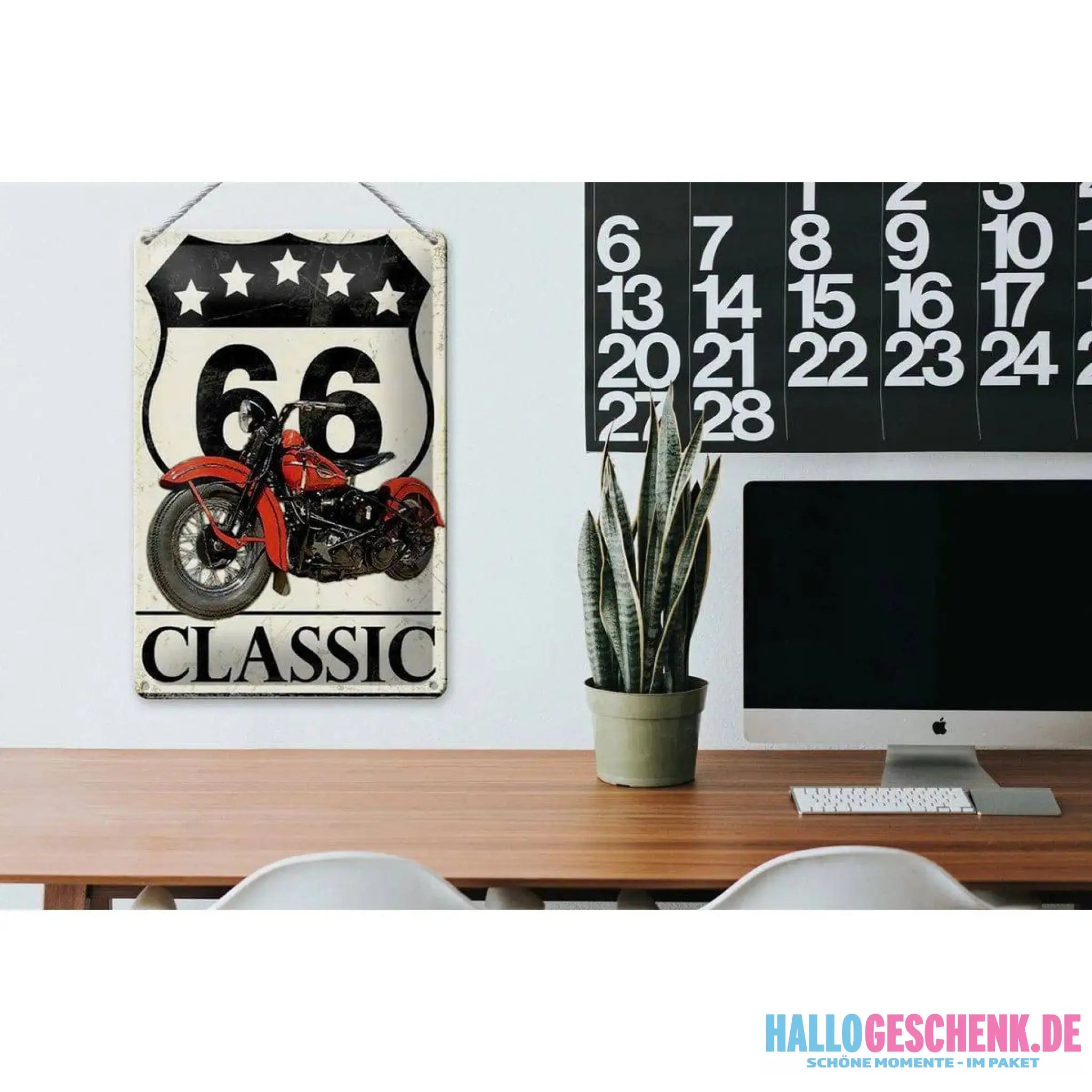 Blechschild Retro 20x30cm Motorrad classic 66 5 Sterne