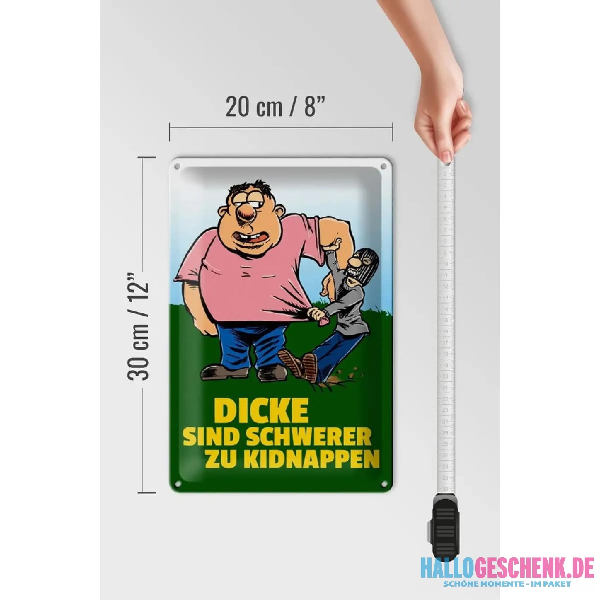 Blechschild Spruch 20x30cm Dicke schwerer zu kidnappen