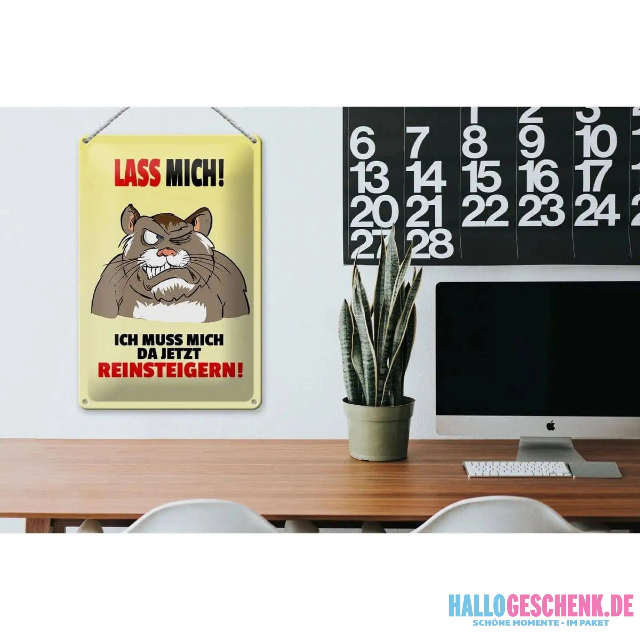 Blechschild Spruch 20x30cm Lass mich Muss mich da reinsteigern