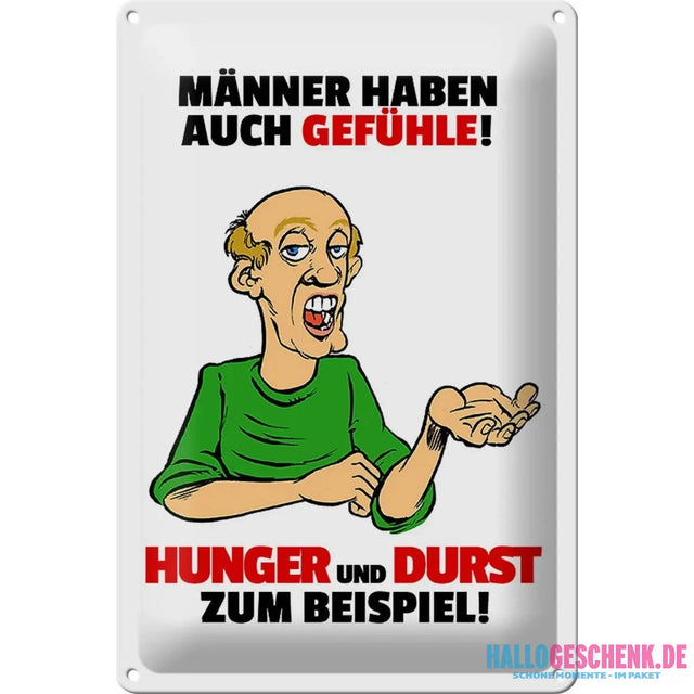 Blechschild Spruch 20x30cm Männer haben auch Gefühle