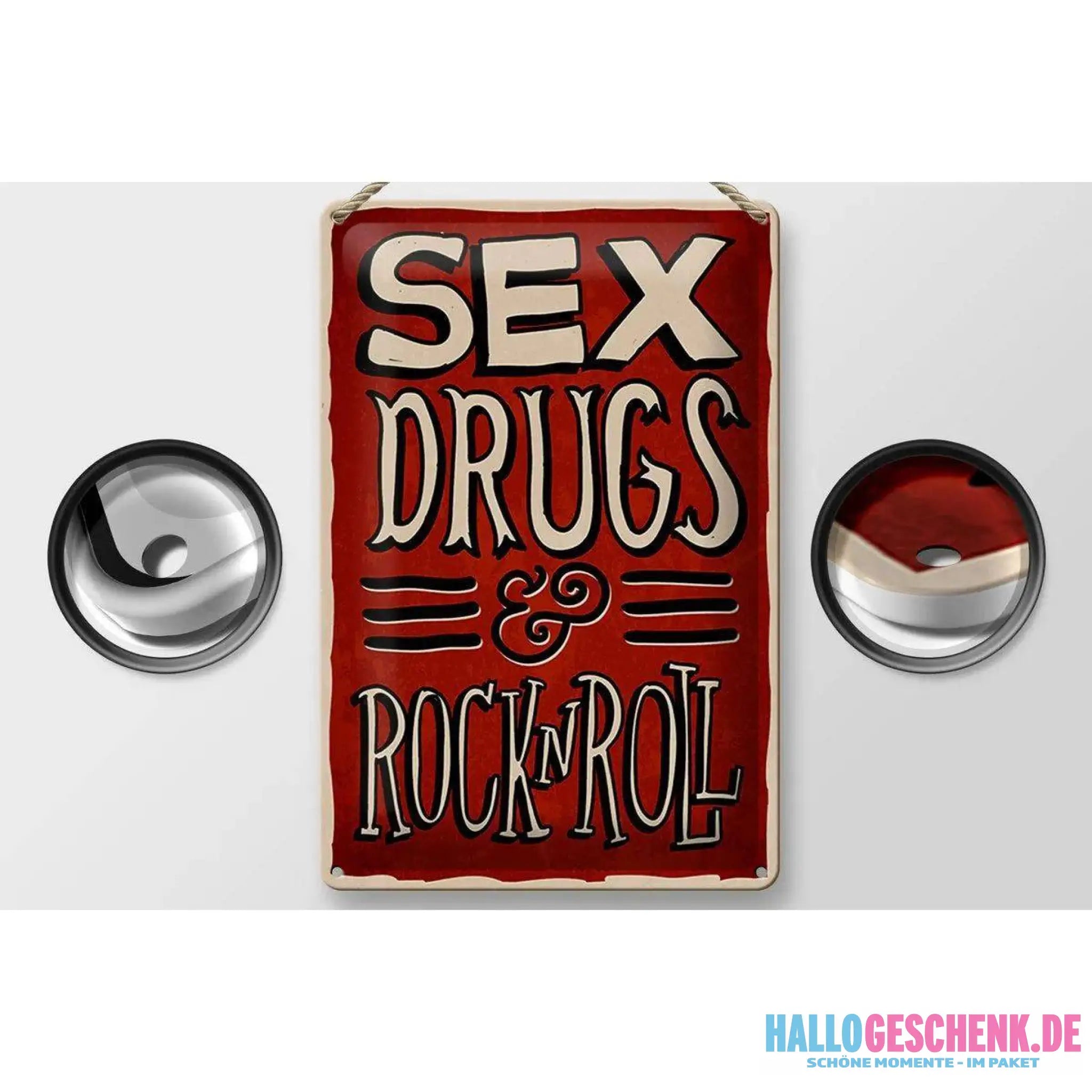 Blechschild Spruch 20x30cm Sex drugs Rock n Roll