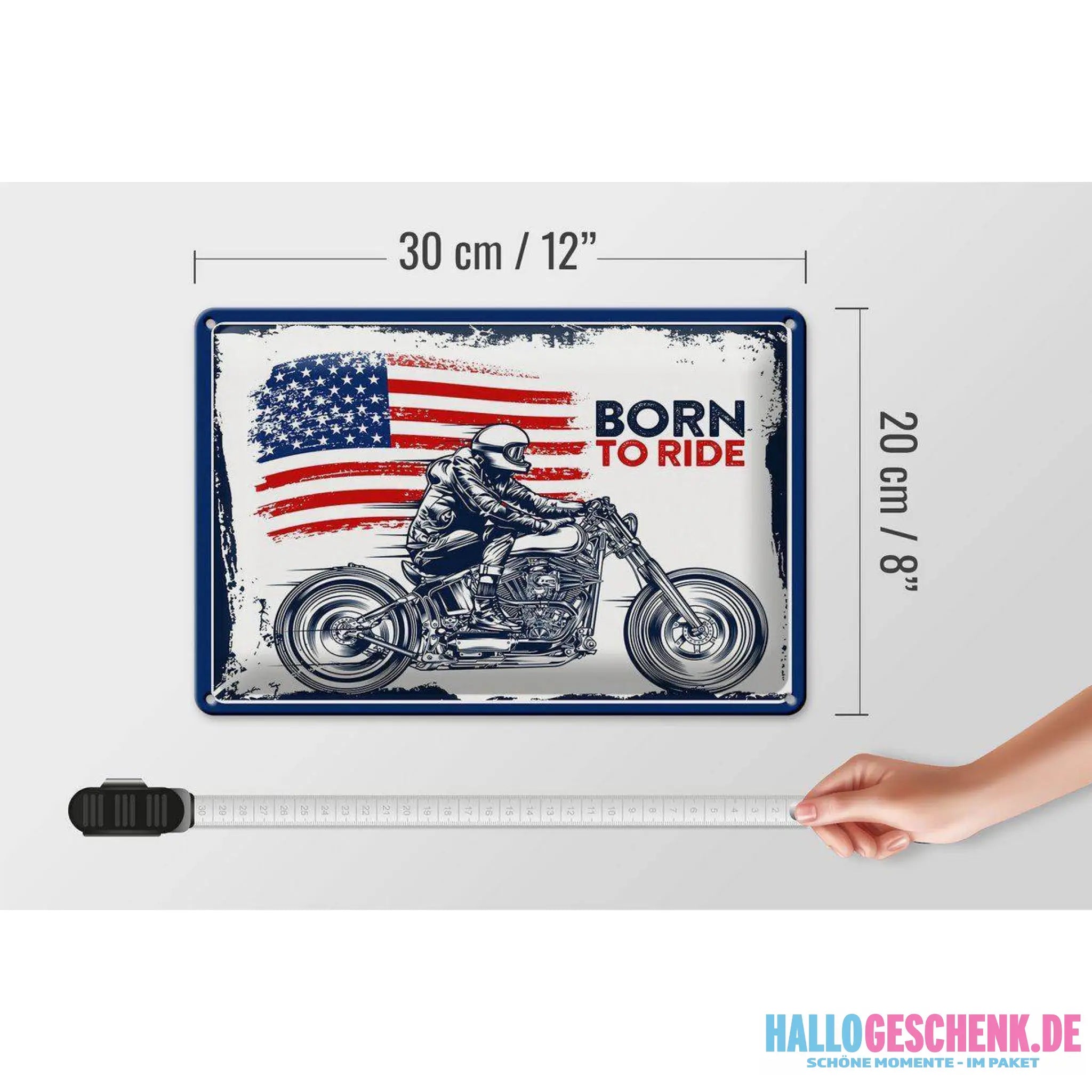 Blechschild Spruch 30x20 Motrrad Bycicle Route 66 Biker Helm