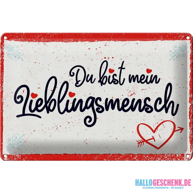 Blechschild Spruch 30x20cm Du bist mein Lieblingsmensch