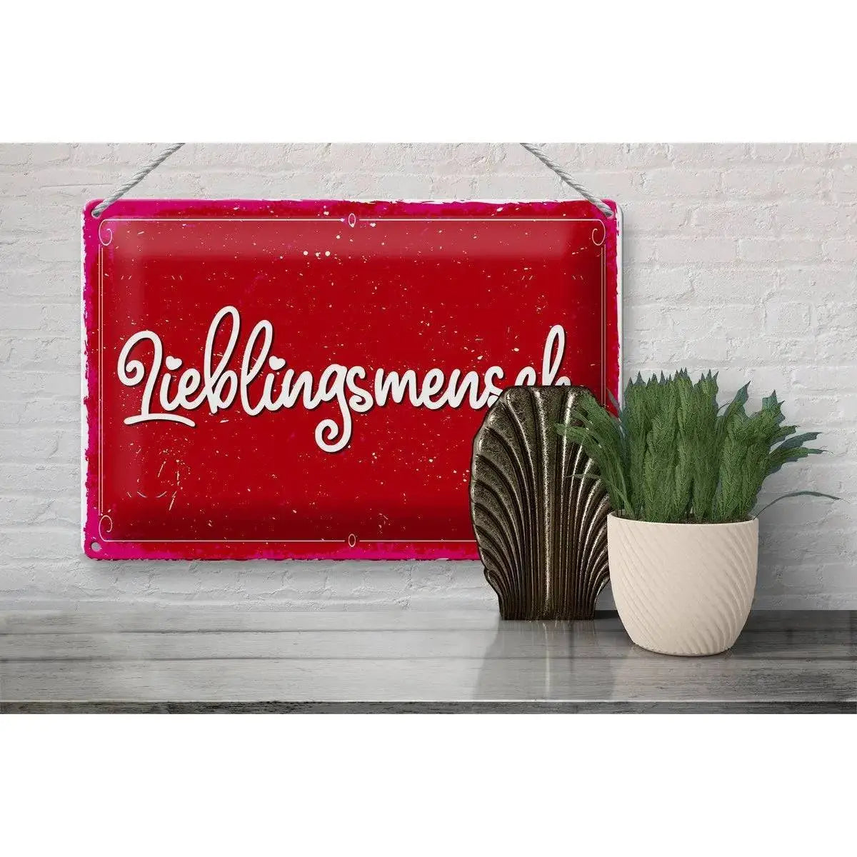 Blechschild Spruch 30x20cm Lieblingsmensch