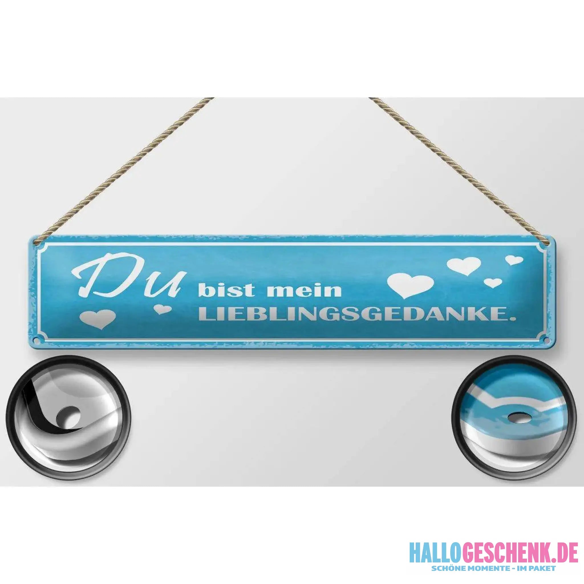 Blechschild Spruch 46x10 cm Du bist mein Lieblingsgedanke Deko Schild