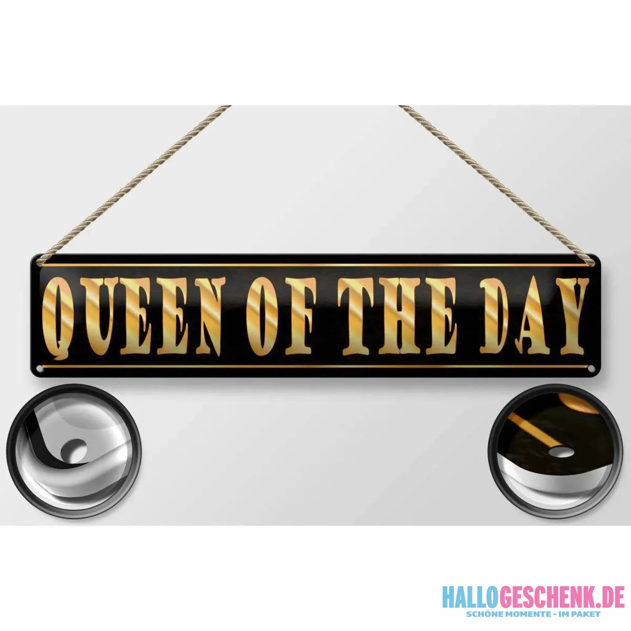 Blechschild Spruch 46x10 cm Queen of the Day Königin Metall Deko Schild