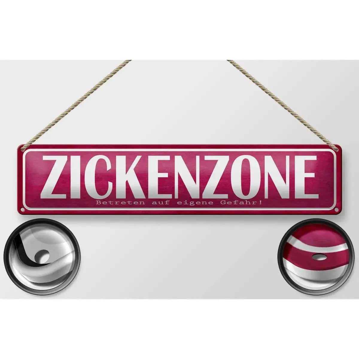 Blechschild Spruch 46x10 cm Zickenzone eigene Gefahr Deko Schild