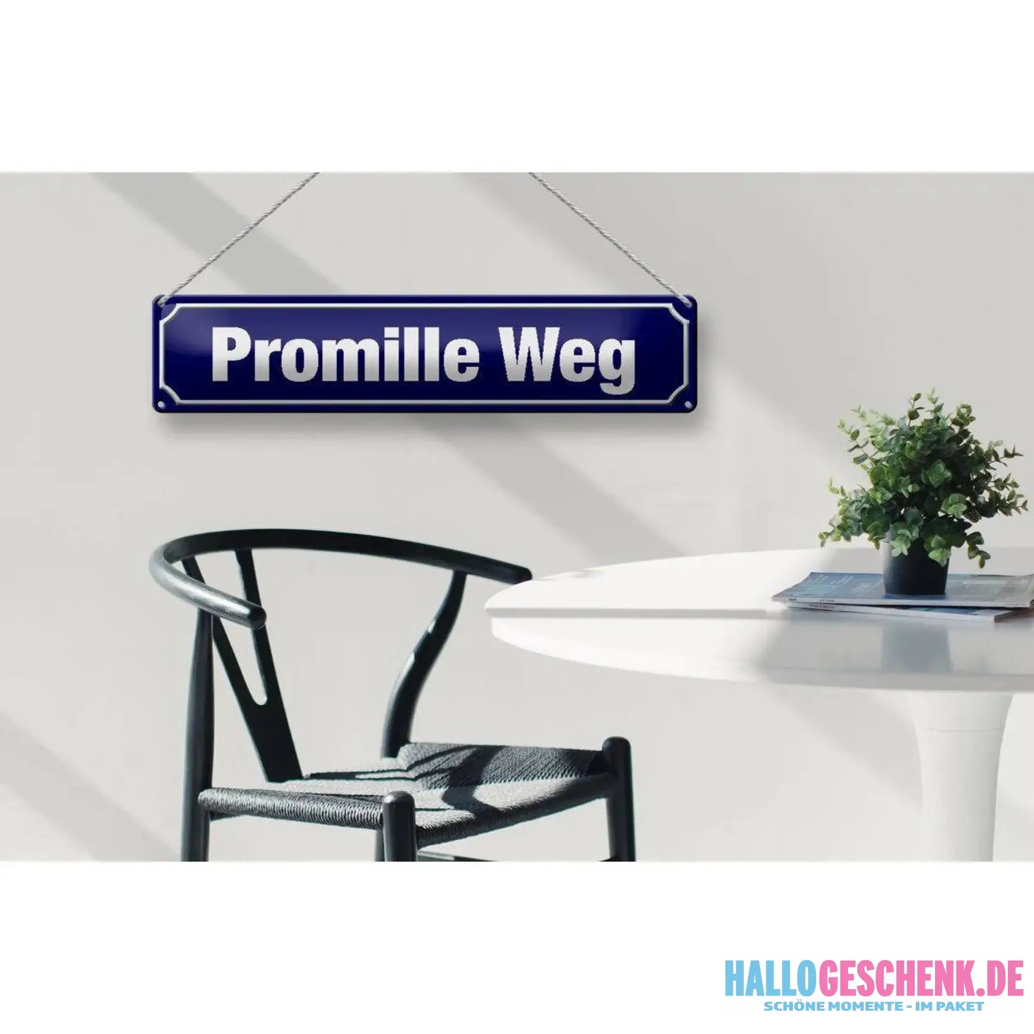 Blechschild Straßenschild 46x10 cm Promille Weg Metall Deko Schild