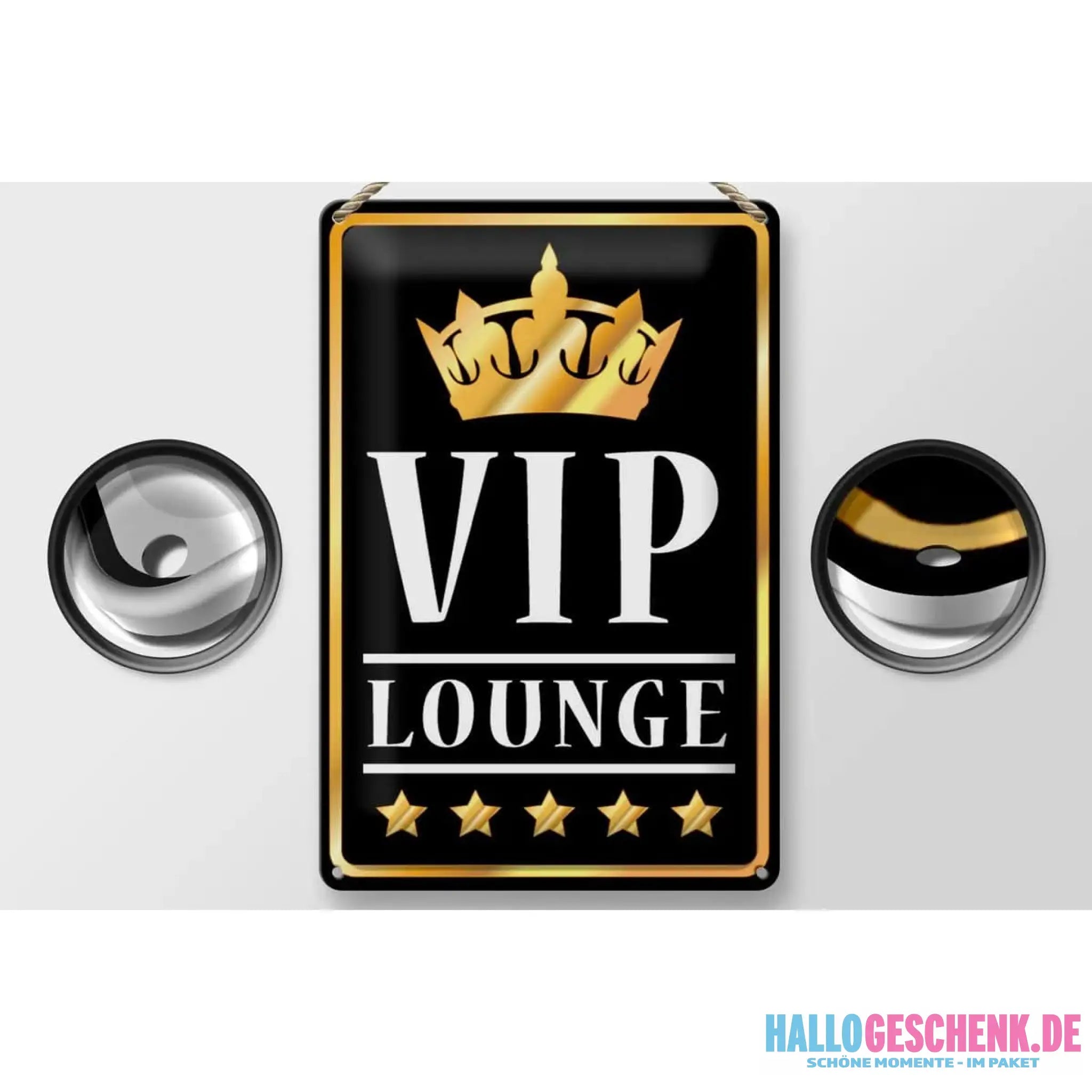 Blechschild VIP Lounge 20x30cm 5 Sterne Bar Krone