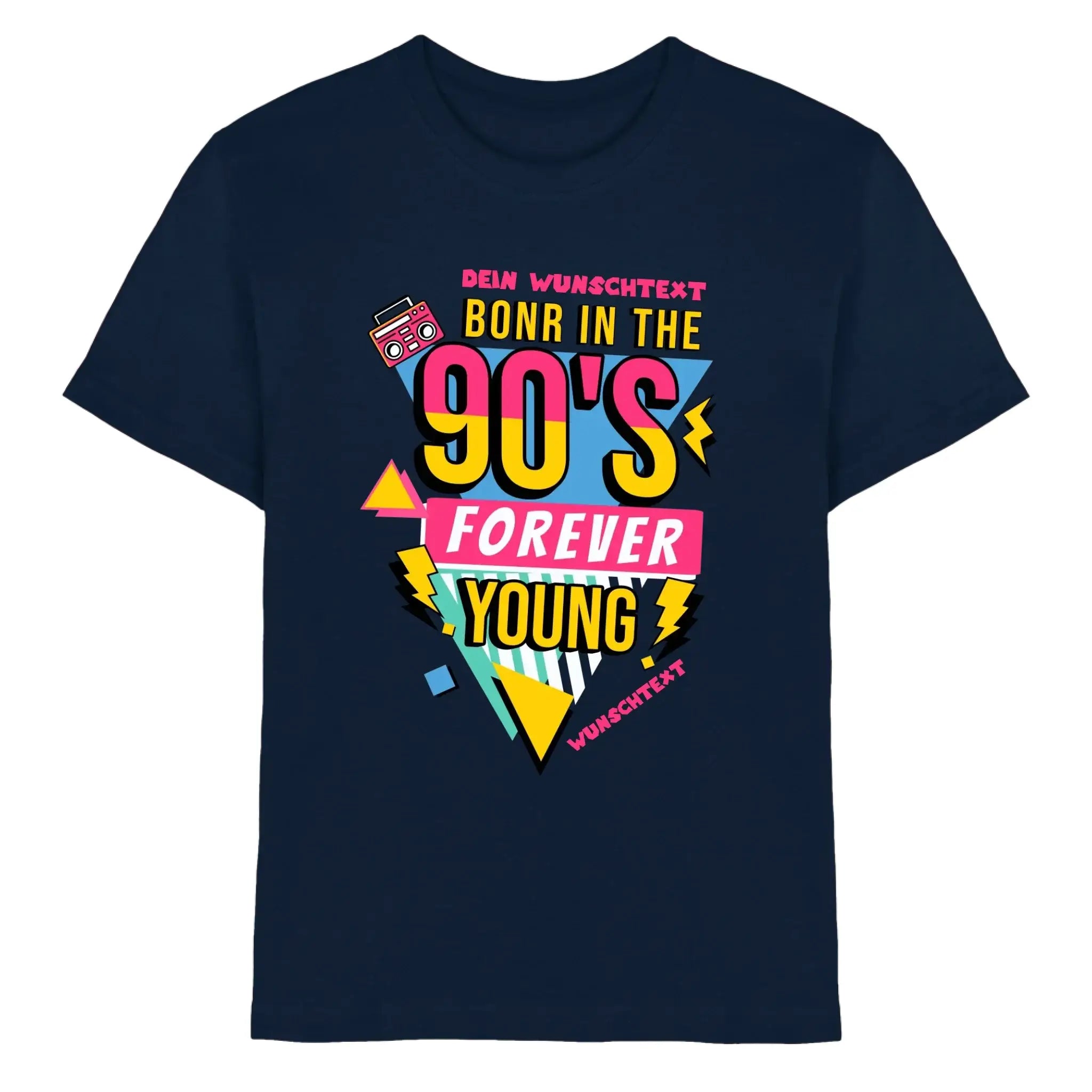 Boombox • mehrere Artikel • ’Statement-Collection’ • Wunschtext • Mein Motiv • Retro - Premium Kinder T-Shirt / Navy