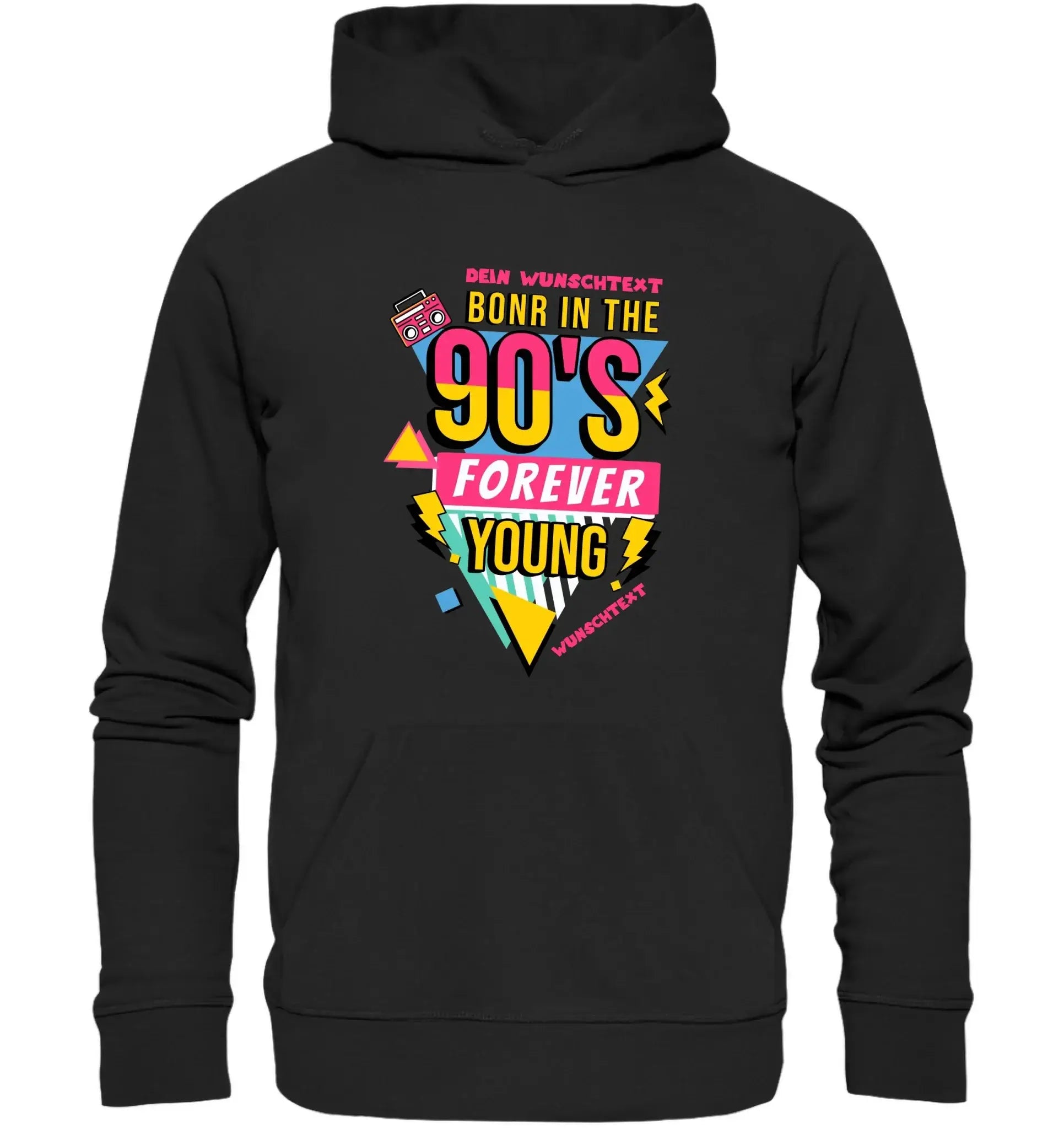 Born in the 90s • mehrere Artikel • ’Statement-Collection’ • Wunschtext • Mein Motiv • Retro - Unisex Hoodie • Bio