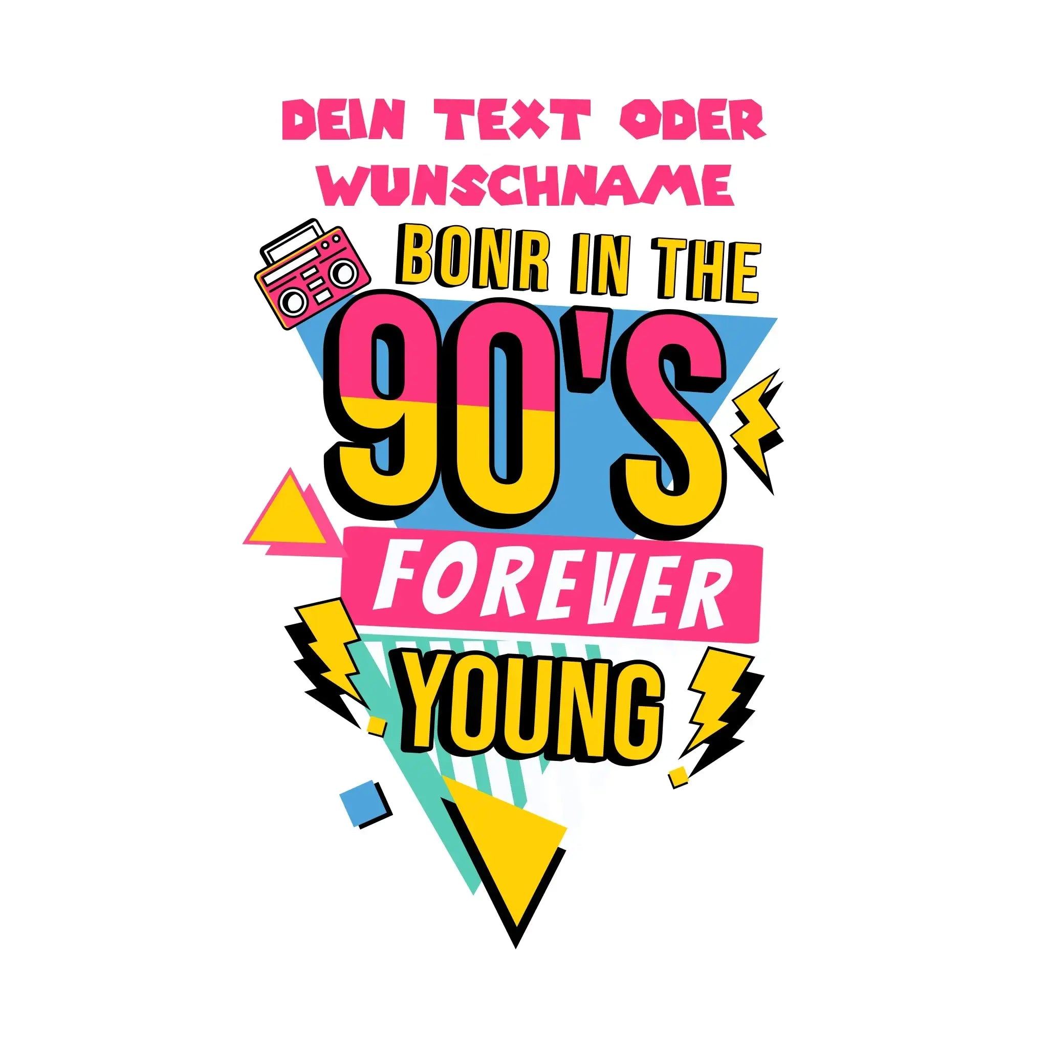 BORN IN THE 90s • personalisiert • STICKER 20x20cm (Aufkleber) - ausgestanzter Sticker 20x20 cm (Aufkleber) / White