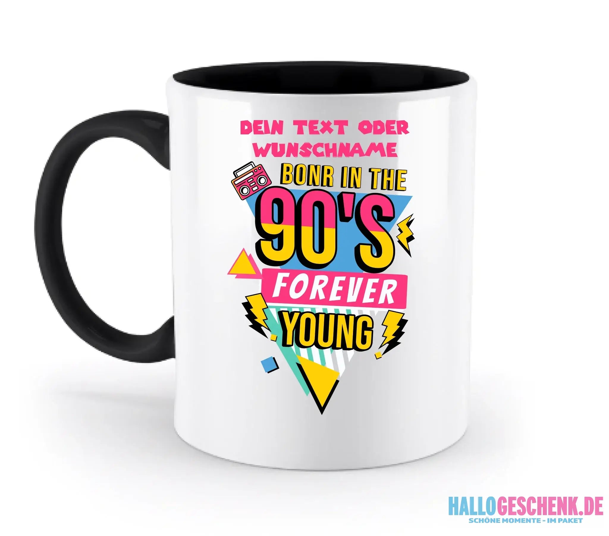 BORN IN THE 90s • zweifarbige Tasse (spülmaschinenfest) • personalisierbar - zweifarbige Tasse • spülmaschinengeeignet