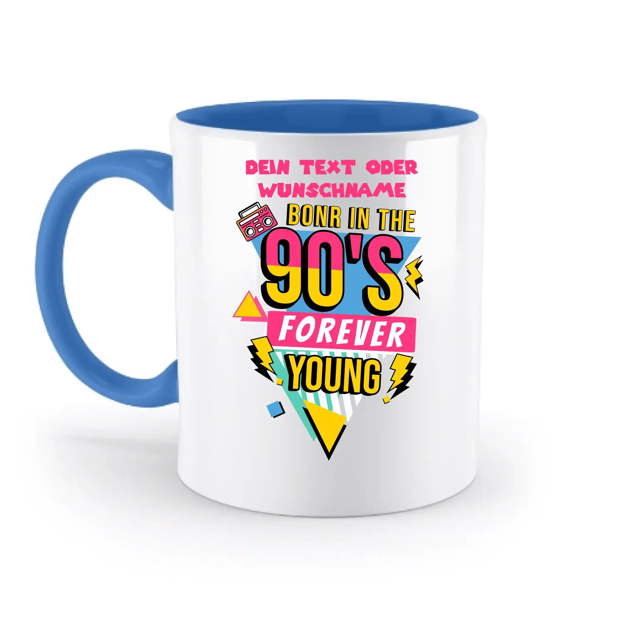 BORN IN THE 90s • zweifarbige Tasse (spülmaschinenfest) • personalisierbar - zweifarbige Tasse • spülmaschinengeeignet