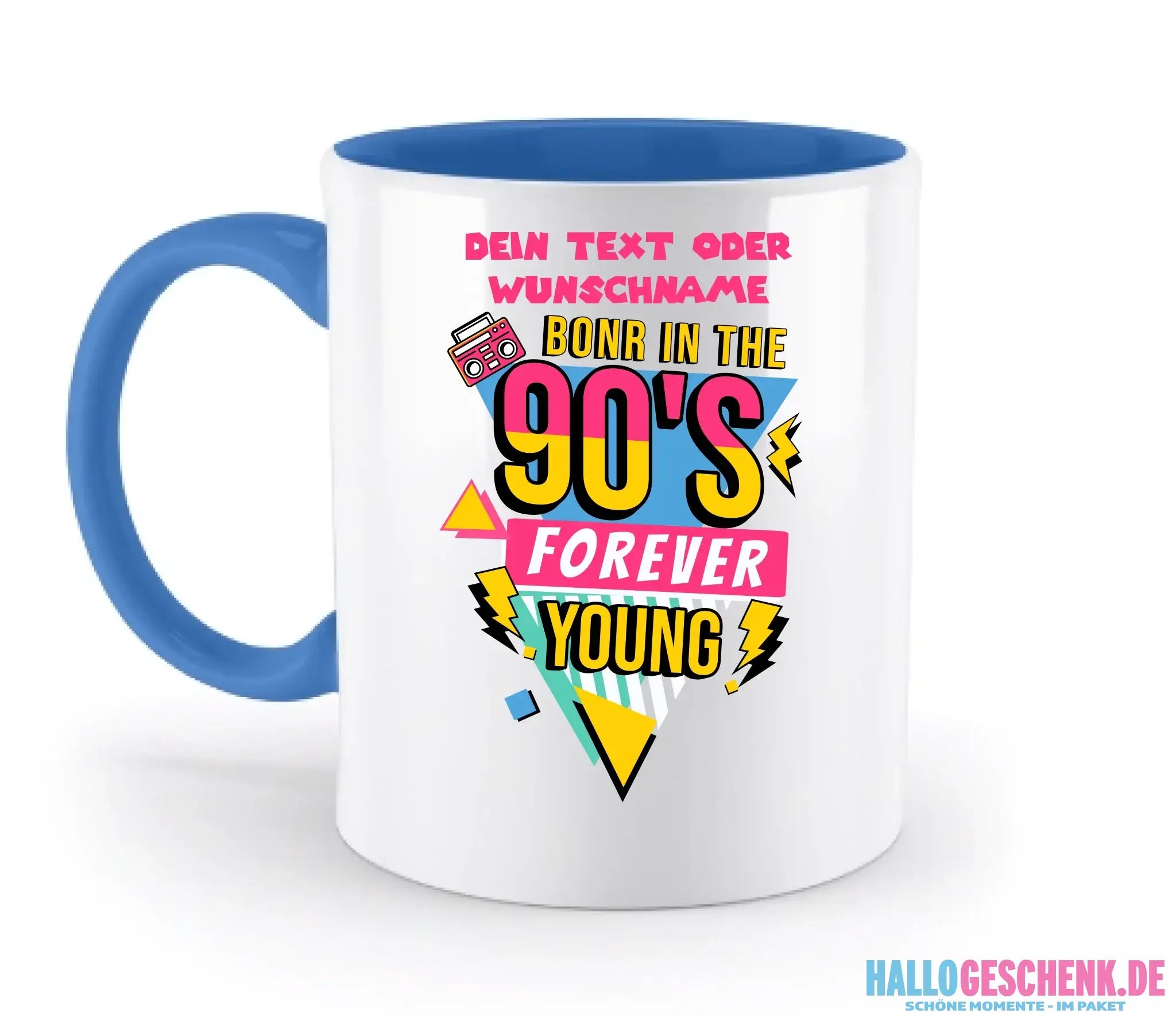 BORN IN THE 90s • zweifarbige Tasse (spülmaschinenfest) • personalisierbar - zweifarbige Tasse • spülmaschinengeeignet