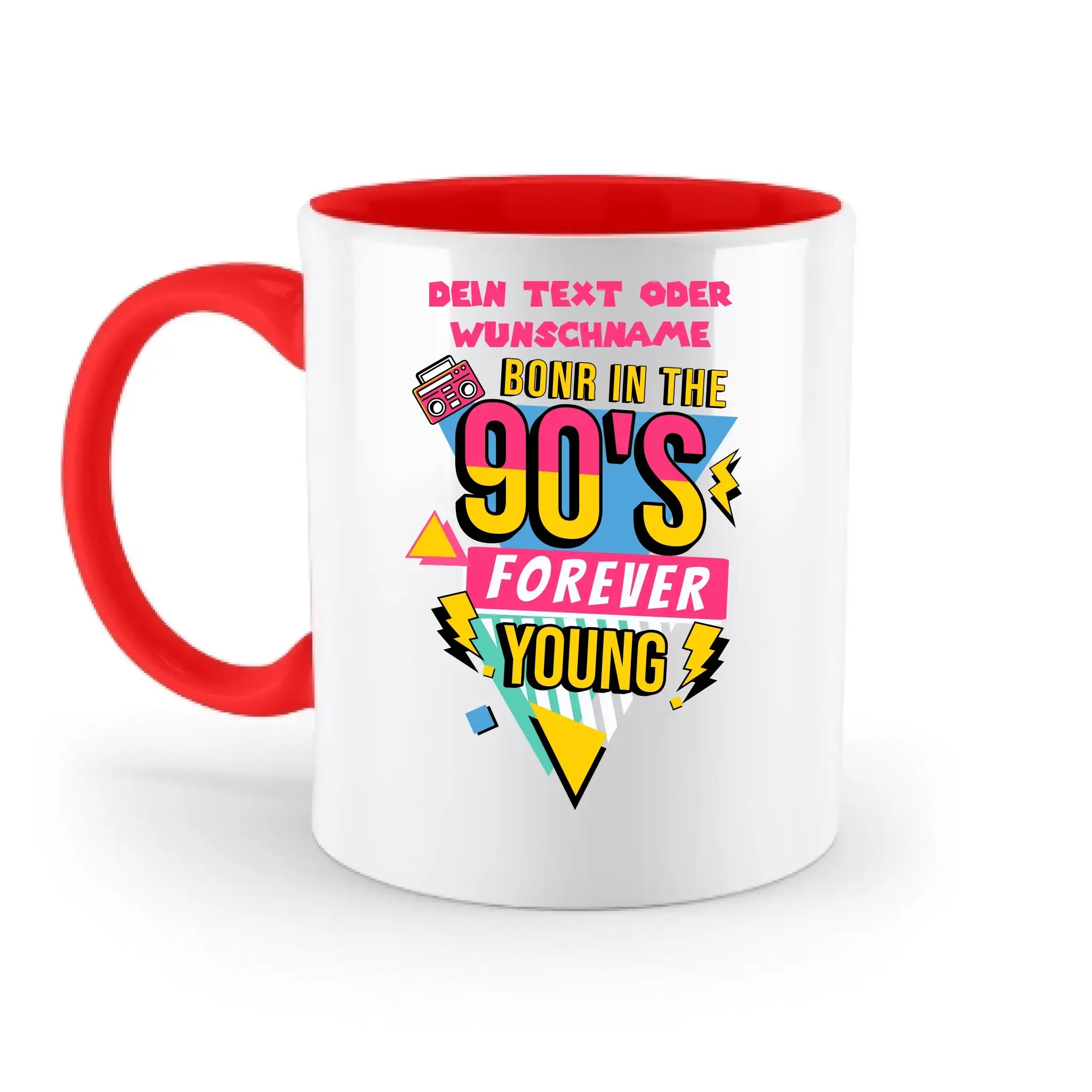 BORN IN THE 90s • zweifarbige Tasse (spülmaschinenfest) • personalisierbar - zweifarbige Tasse • spülmaschinengeeignet