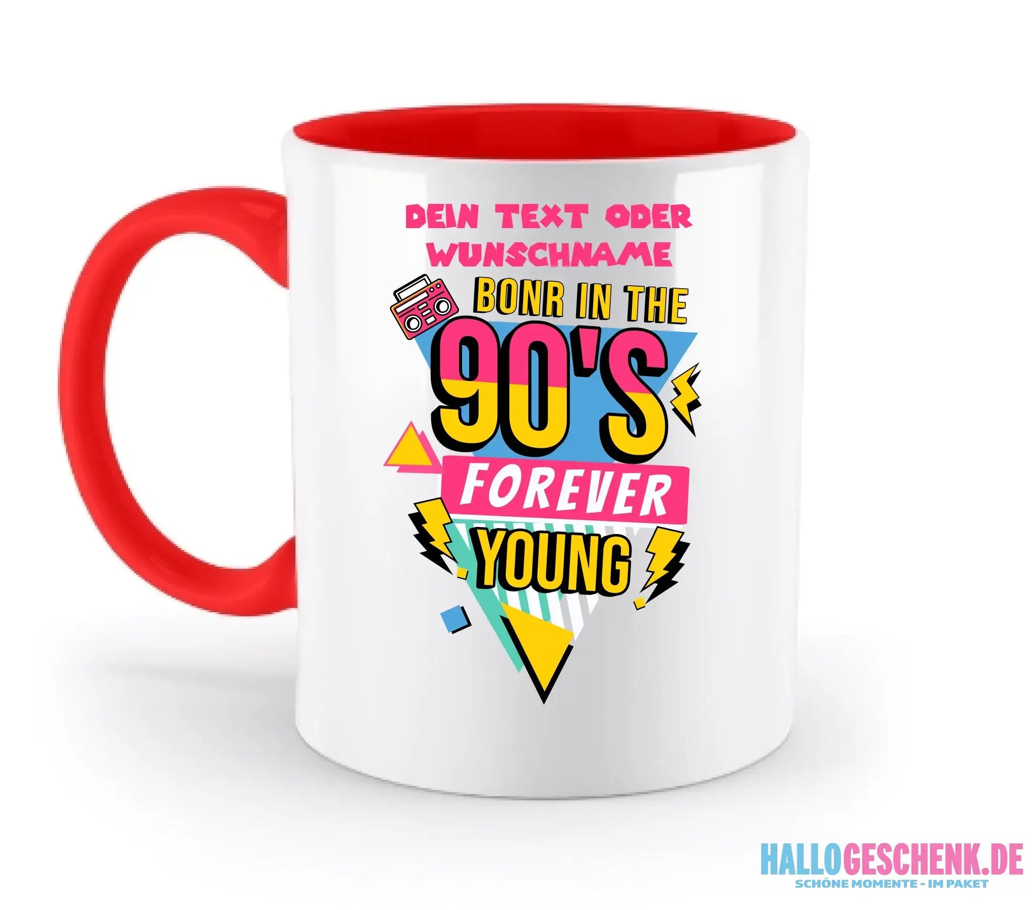 BORN IN THE 90s • zweifarbige Tasse (spülmaschinenfest) • personalisierbar - zweifarbige Tasse • spülmaschinengeeignet