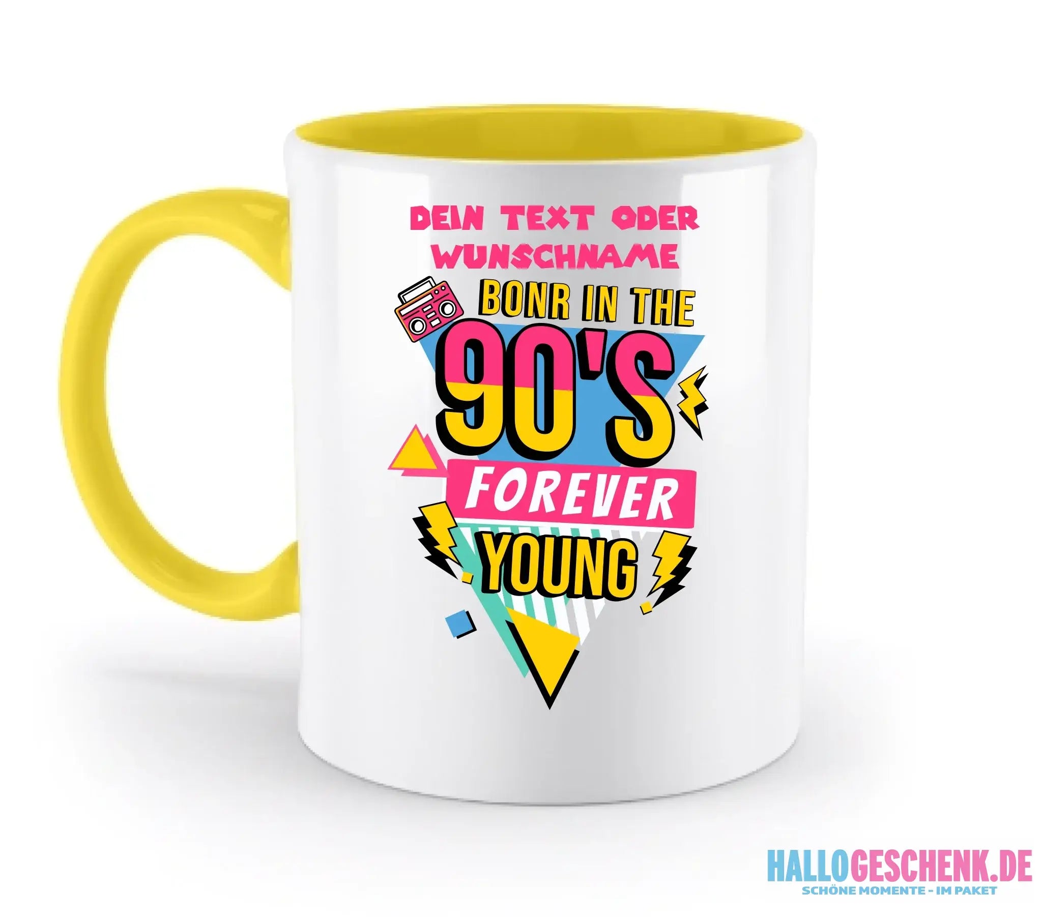BORN IN THE 90s • zweifarbige Tasse (spülmaschinenfest) • personalisierbar - zweifarbige Tasse • spülmaschinengeeignet