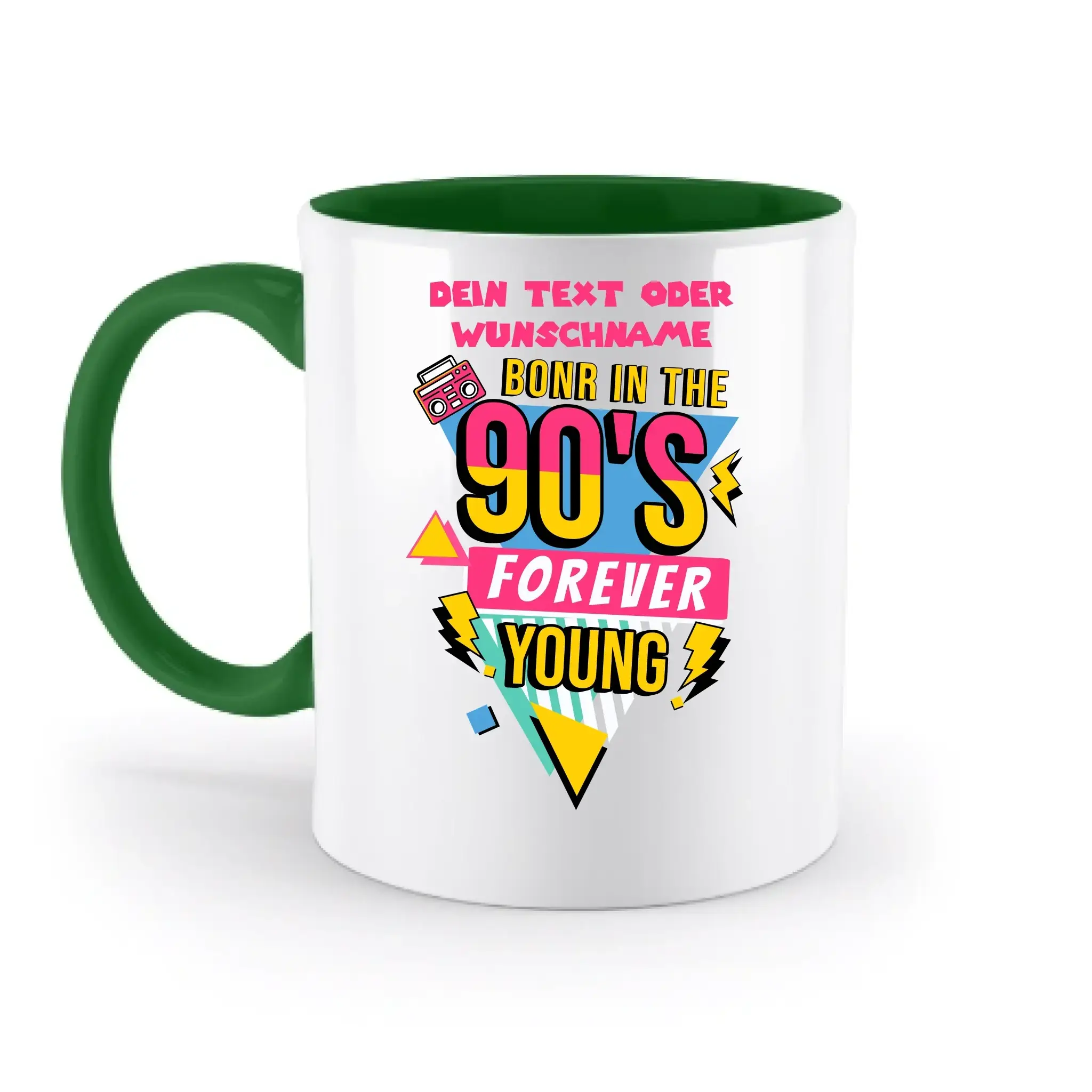 BORN IN THE 90s • zweifarbige Tasse (spülmaschinenfest) • personalisierbar - zweifarbige Tasse • spülmaschinengeeignet