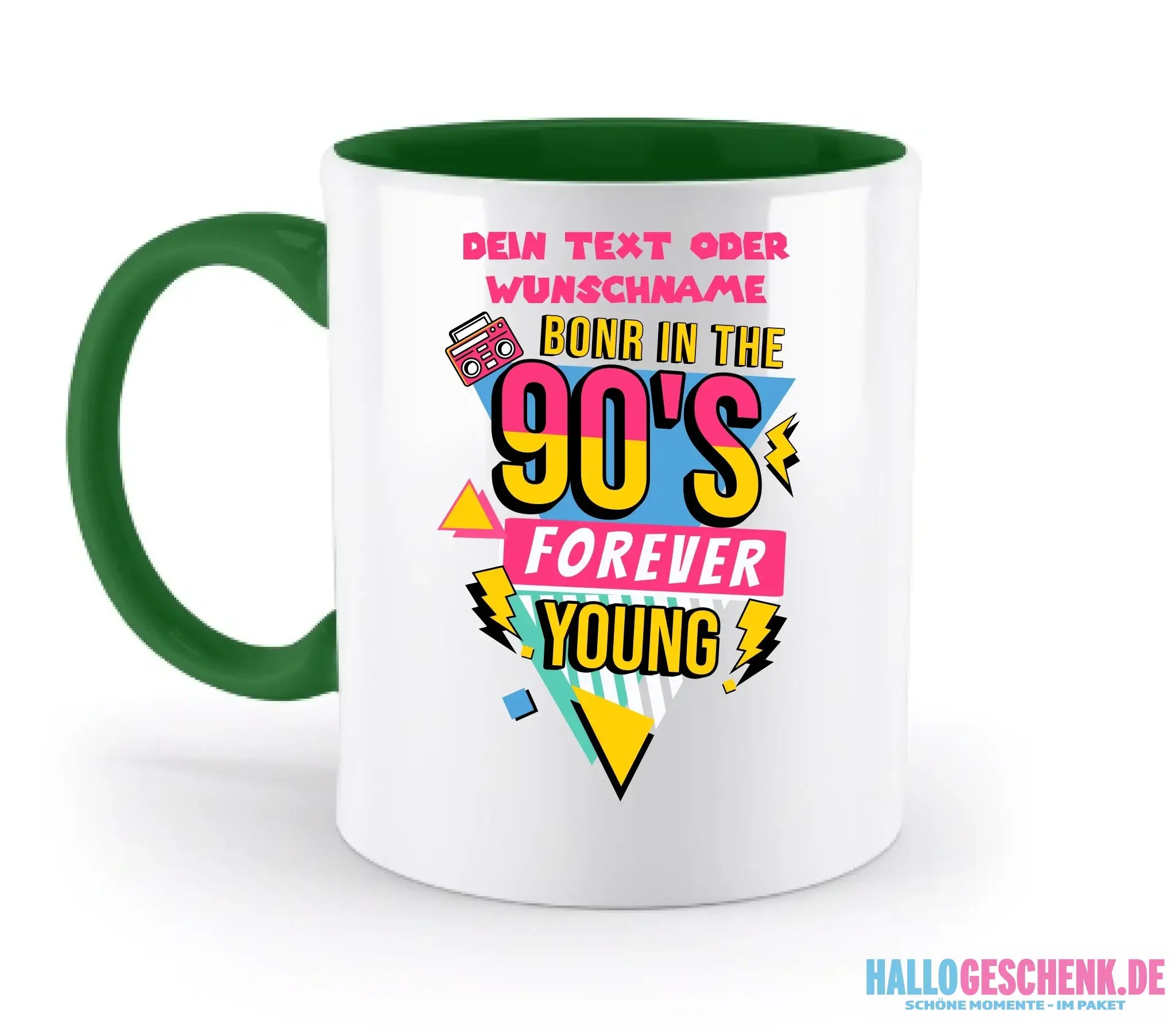 BORN IN THE 90s • zweifarbige Tasse (spülmaschinenfest) • personalisierbar - zweifarbige Tasse • spülmaschinengeeignet