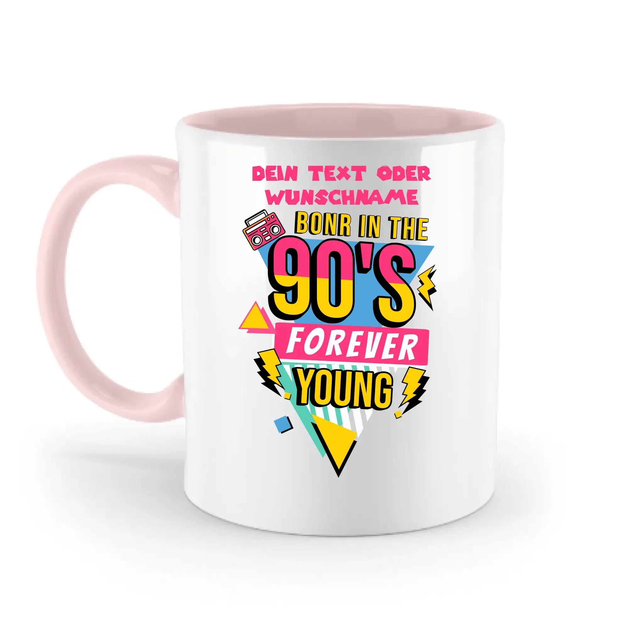 BORN IN THE 90s • zweifarbige Tasse (spülmaschinenfest) • personalisierbar - zweifarbige Tasse • spülmaschinengeeignet