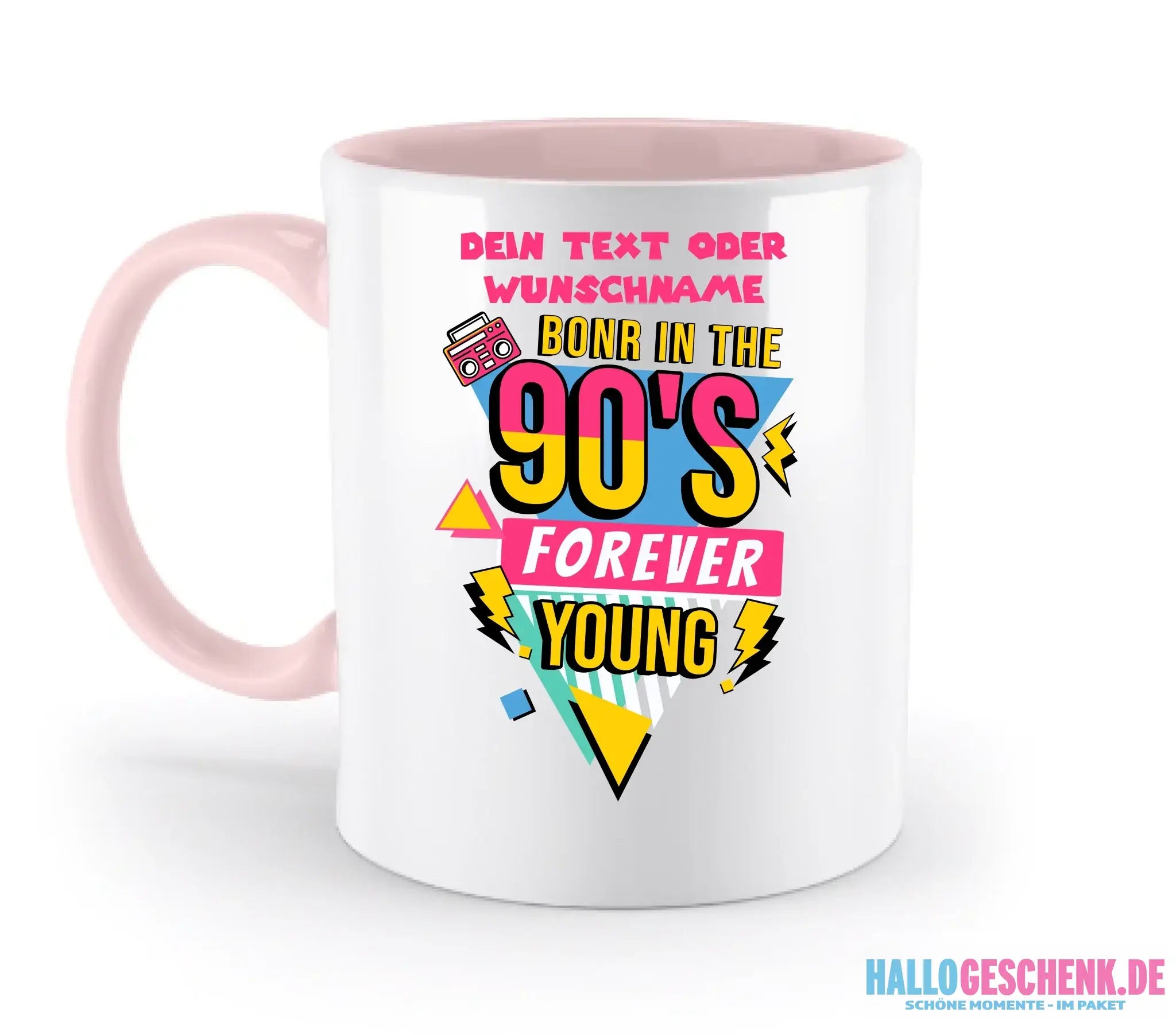 BORN IN THE 90s • zweifarbige Tasse (spülmaschinenfest) • personalisierbar - zweifarbige Tasse • spülmaschinengeeignet