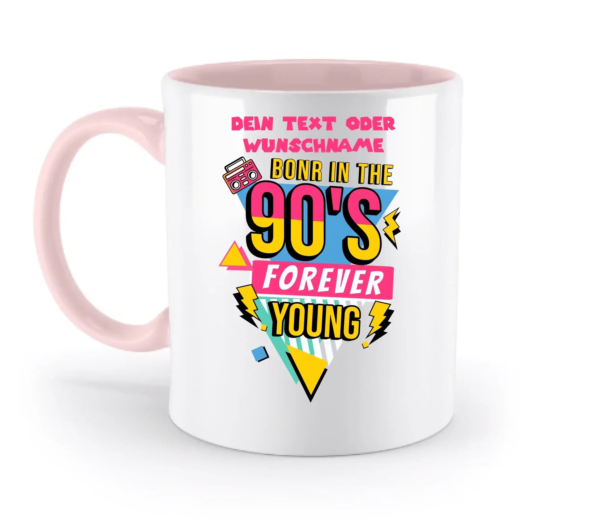 BORN IN THE 90s • zweifarbige Tasse (spülmaschinenfest) • personalisierbar - zweifarbige Tasse • spülmaschinengeeignet