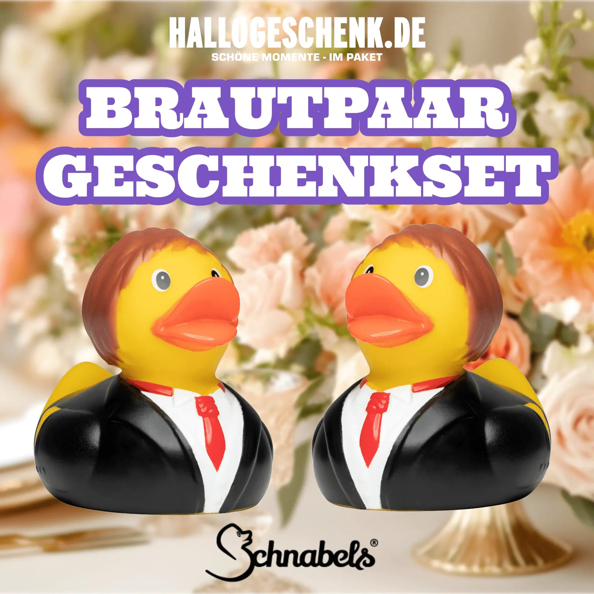 Brautpaar Ehepaar Hochzeit • Quietsche-Ente / Badeente Set