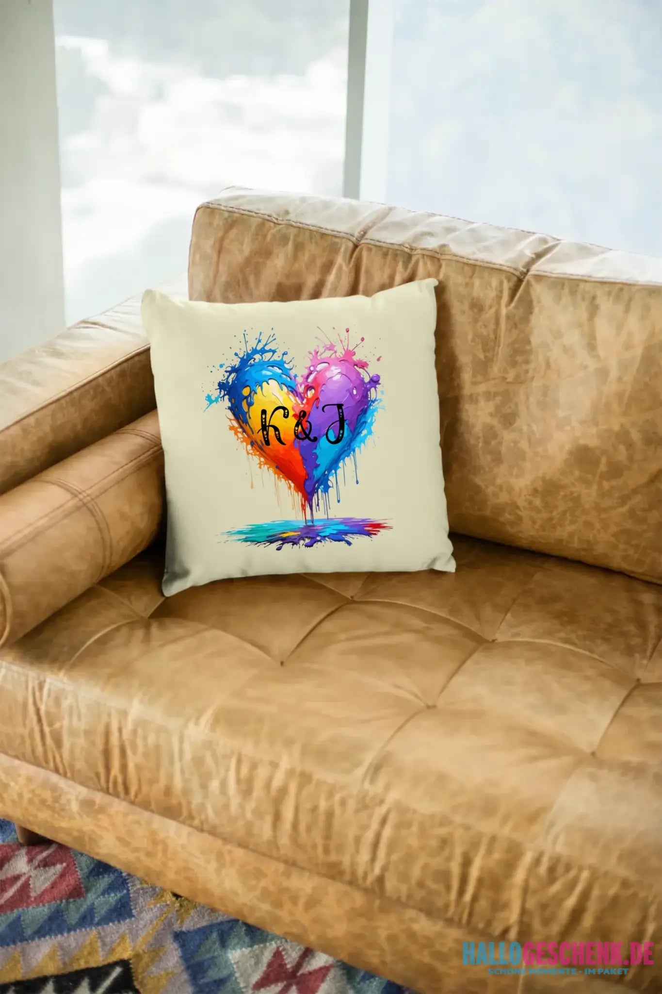 Buntes Herz Splash • Kissen 40x40 cm • Exklusivdesign • personalisiert